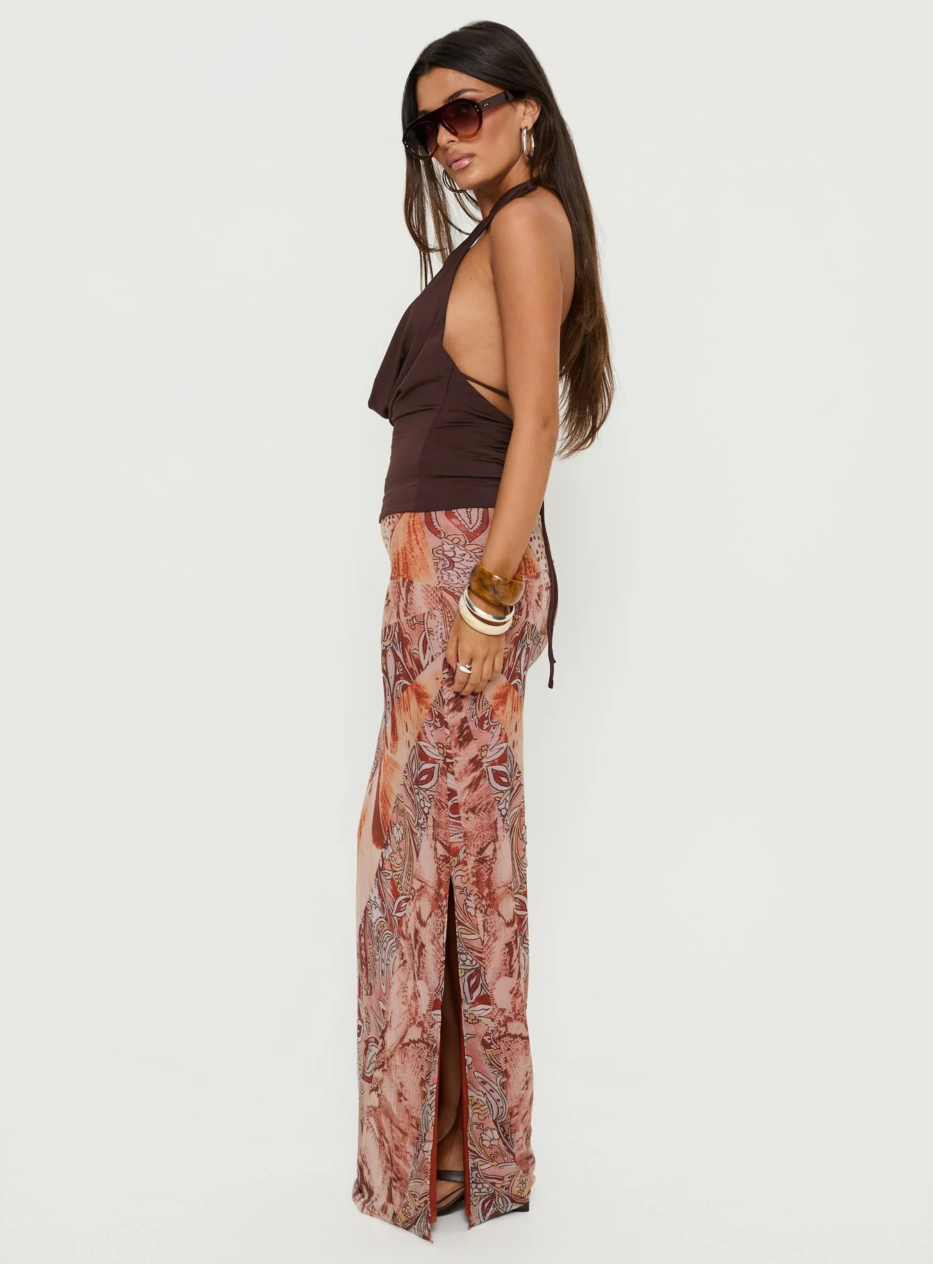 Dorella Spliced Maxi Skirt Pink Multi - Image 4