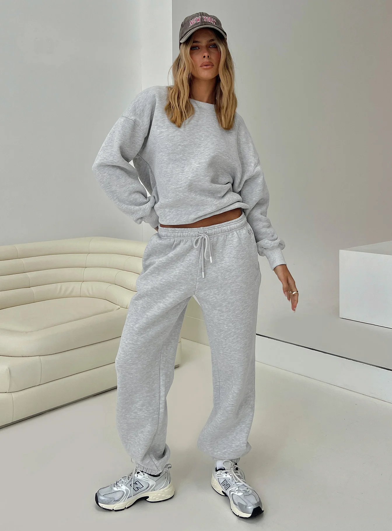 Dream Fleece Classic Crewneck Sweatshirt Grey Marle - Image 9