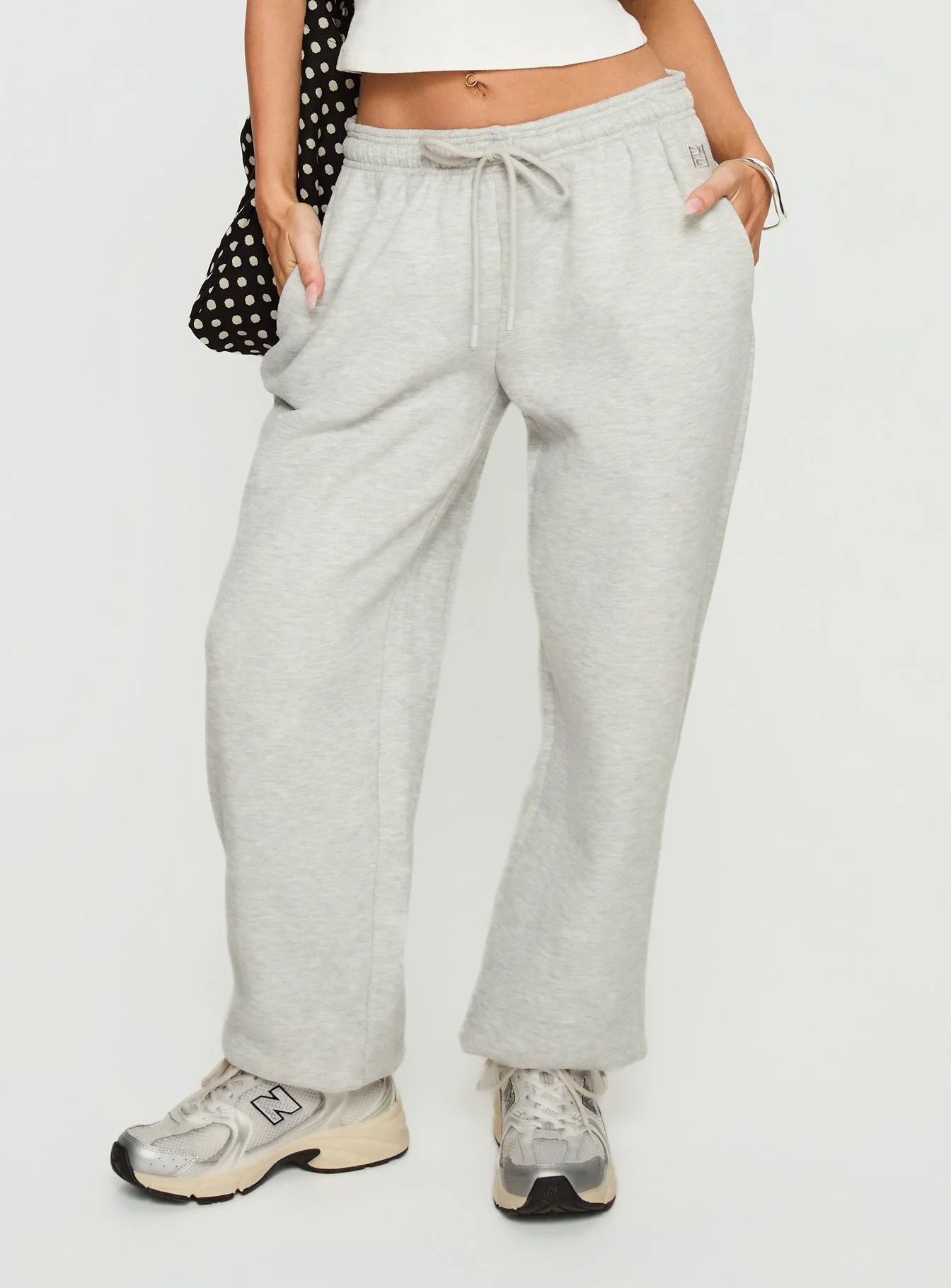 Caspa Dream Fleece Oversized Ankle Cuff Jogger Grey Marle - Image 2