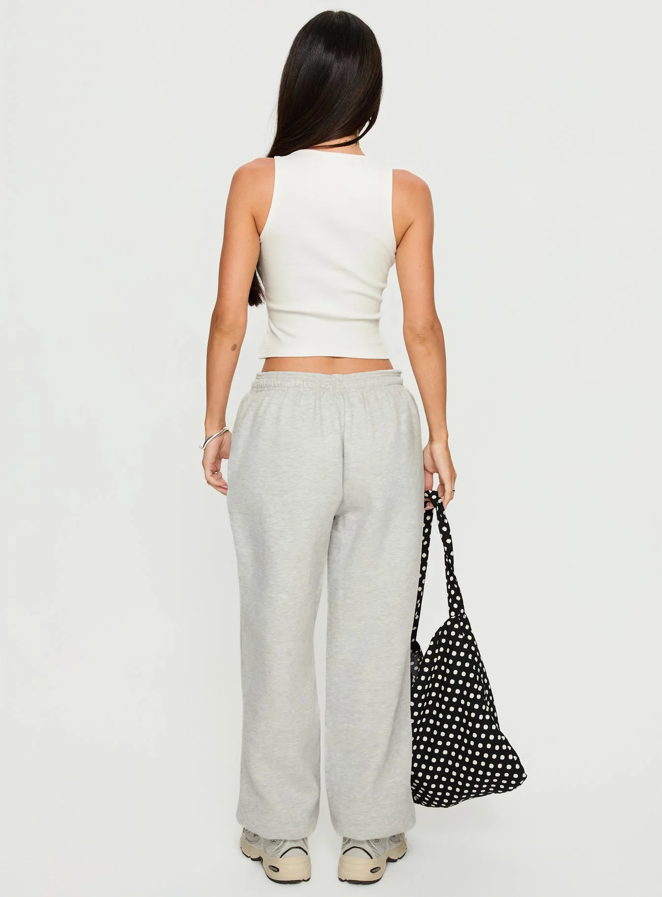 Caspa Dream Fleece Oversized Ankle Cuff Jogger Grey Marle - Image 5