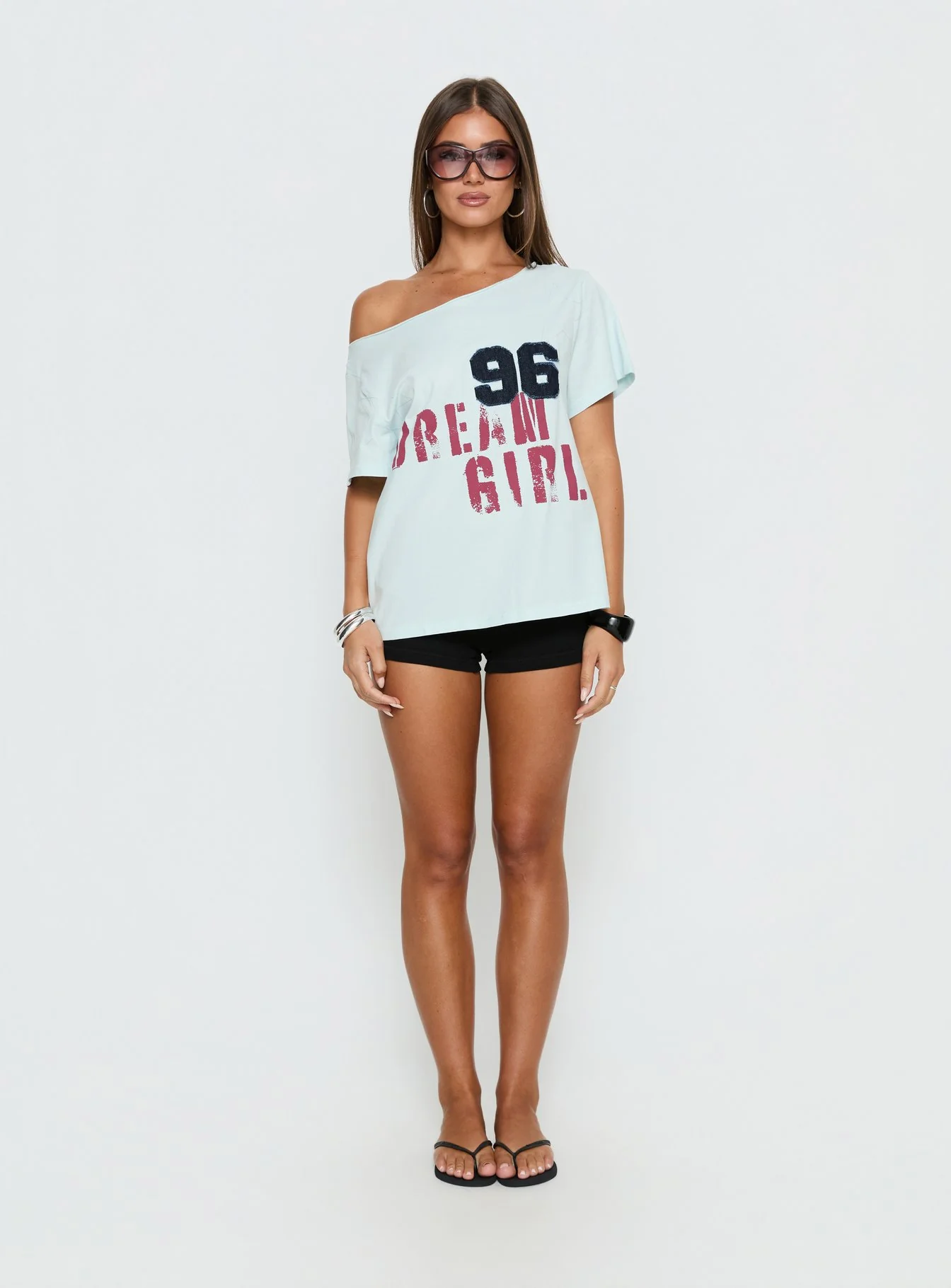 Dream Girl 96 Oversized Graphic Tee Blue - Image 7