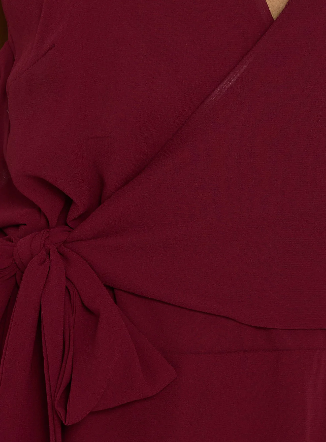 Dream Of Me Wrap Halter Mini Dress Burgundy - Image 5