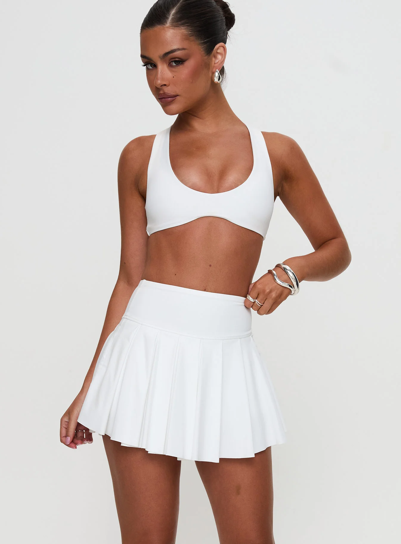 Dynamic Pleat Active Skort White - Image 2