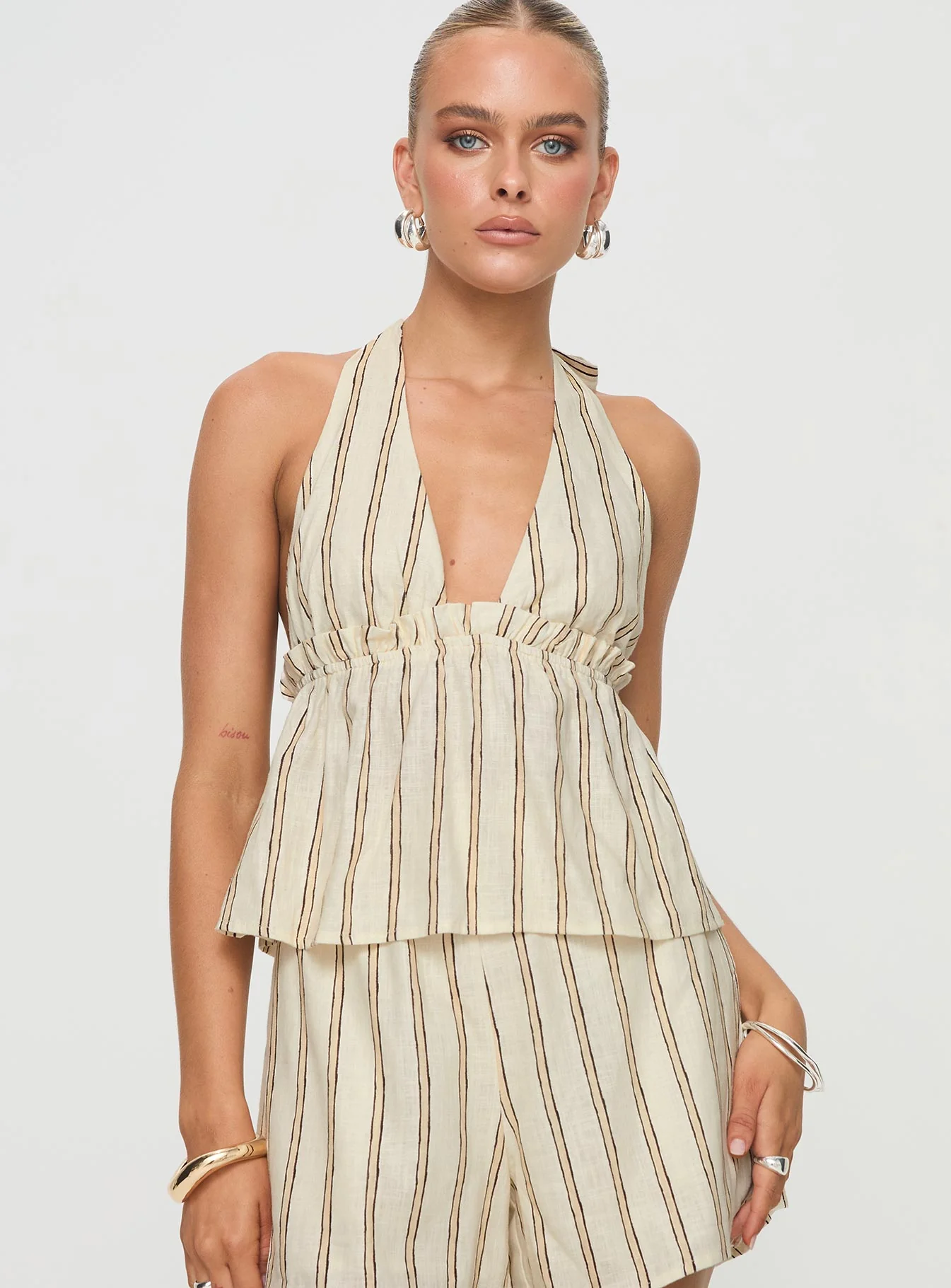 Ease Linen Blend Set Cream / Black - Image 2