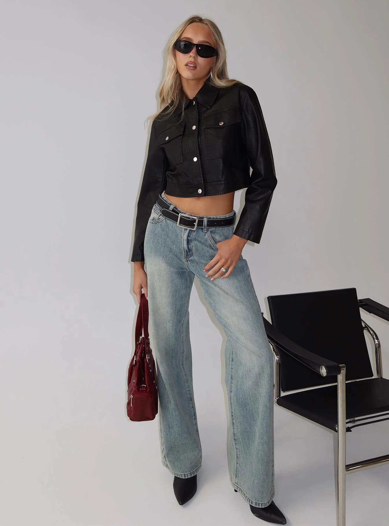 Echo Park High Rise Straight Leg Jeans Vintage Wash - Image 8