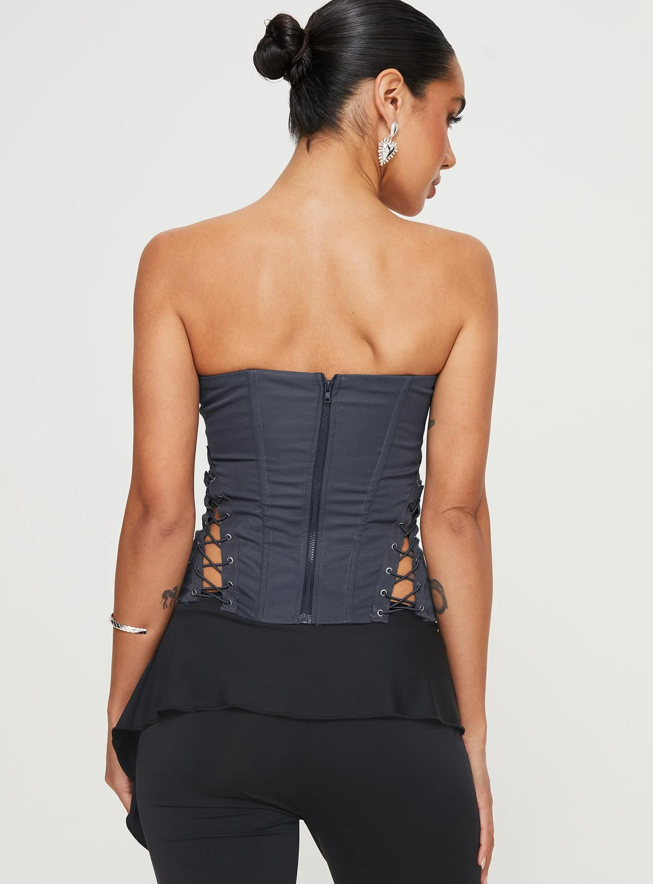 Eden Lace Up Corset Blue - Image 5