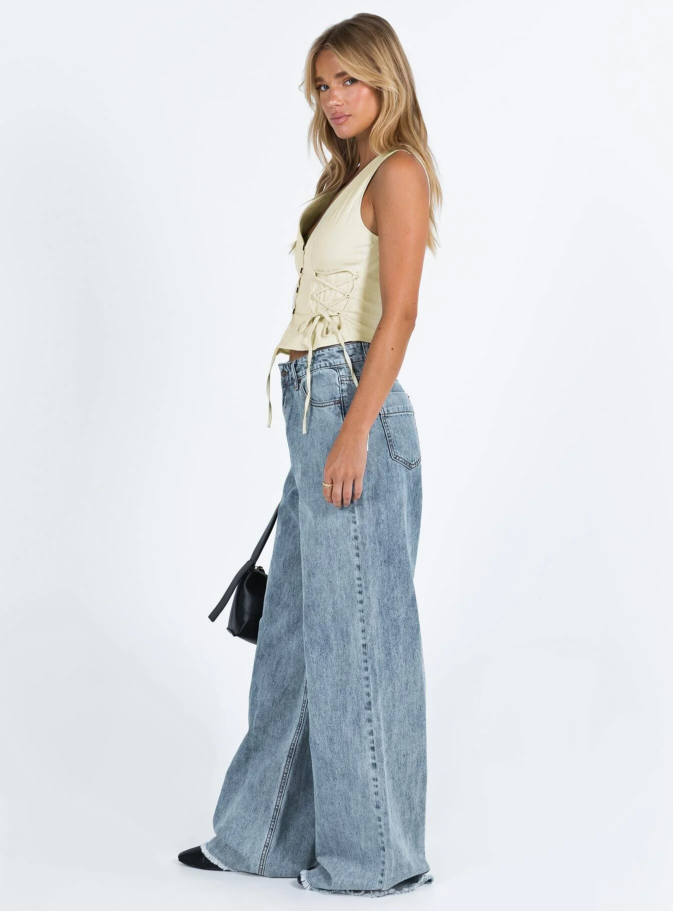 Eivissa High Rise Baggy Jeans Faded Denim - Image 4