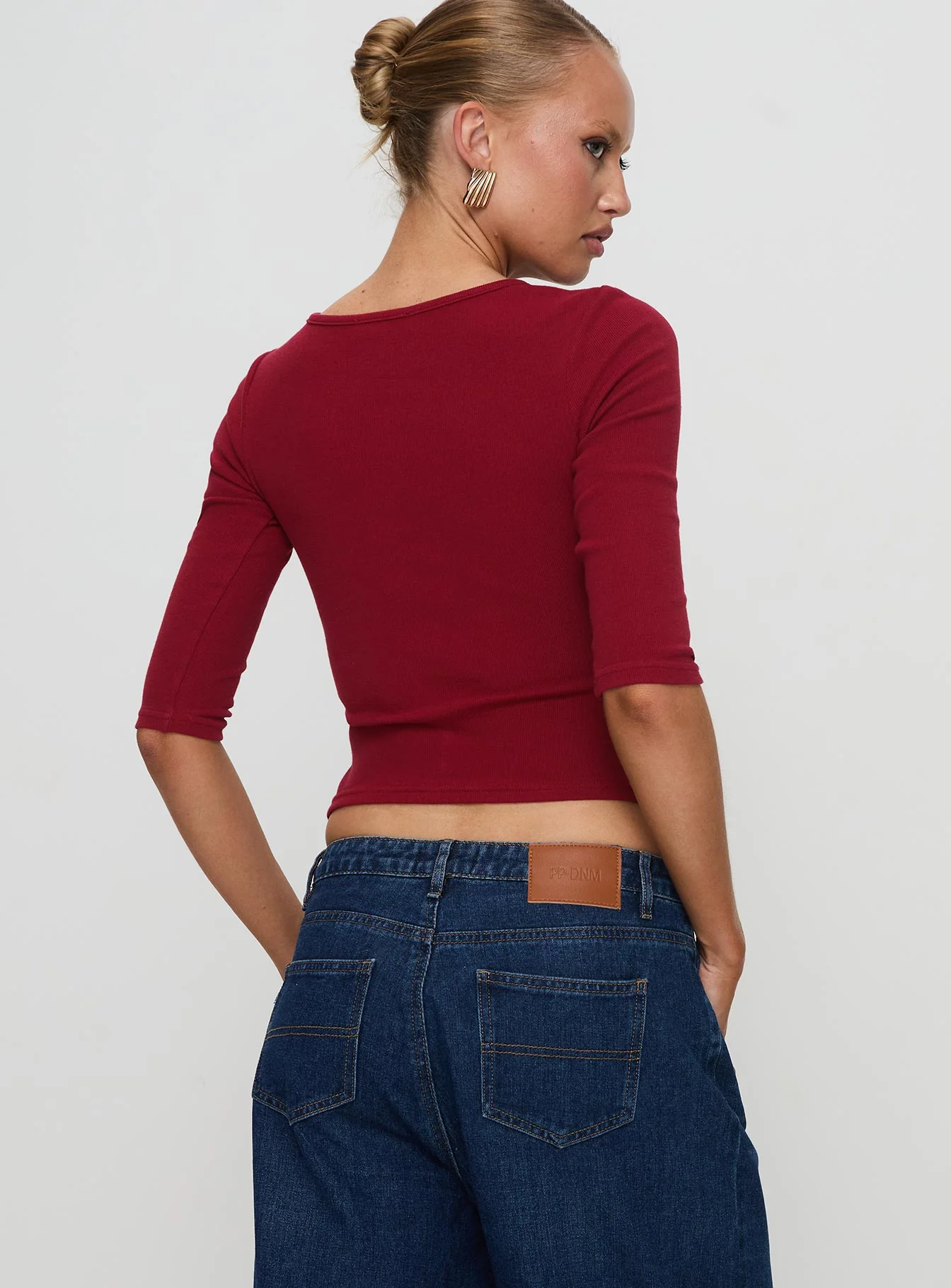 Elaia 3/4 Sleeve Top Red - Image 6