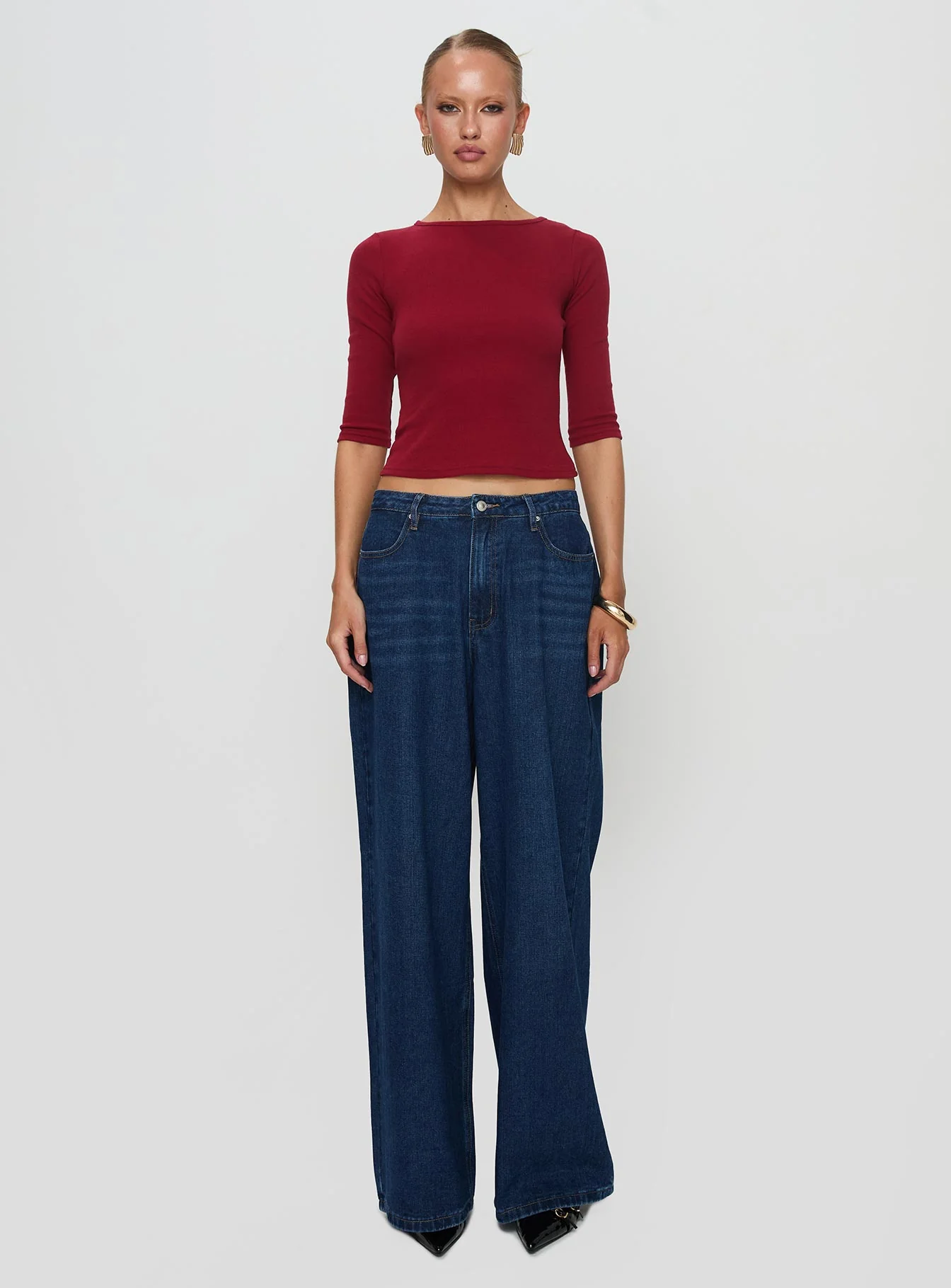 Elaia 3/4 Sleeve Top Red - Image 8