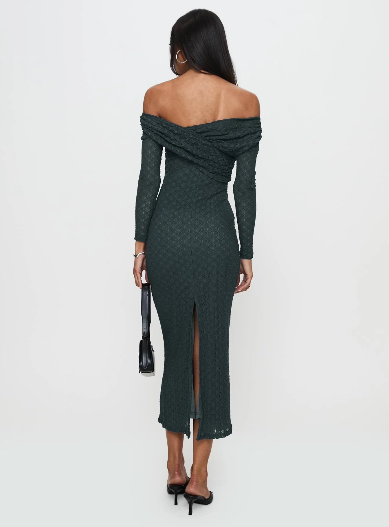 Elexis Off The Shoulder Maxi Dress Blue - Image 4