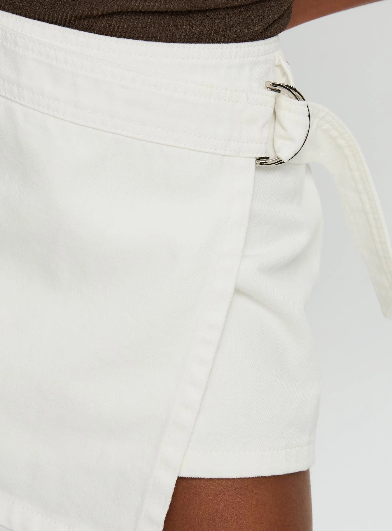 Elinora Wrap Mini Skirt White - Image 6