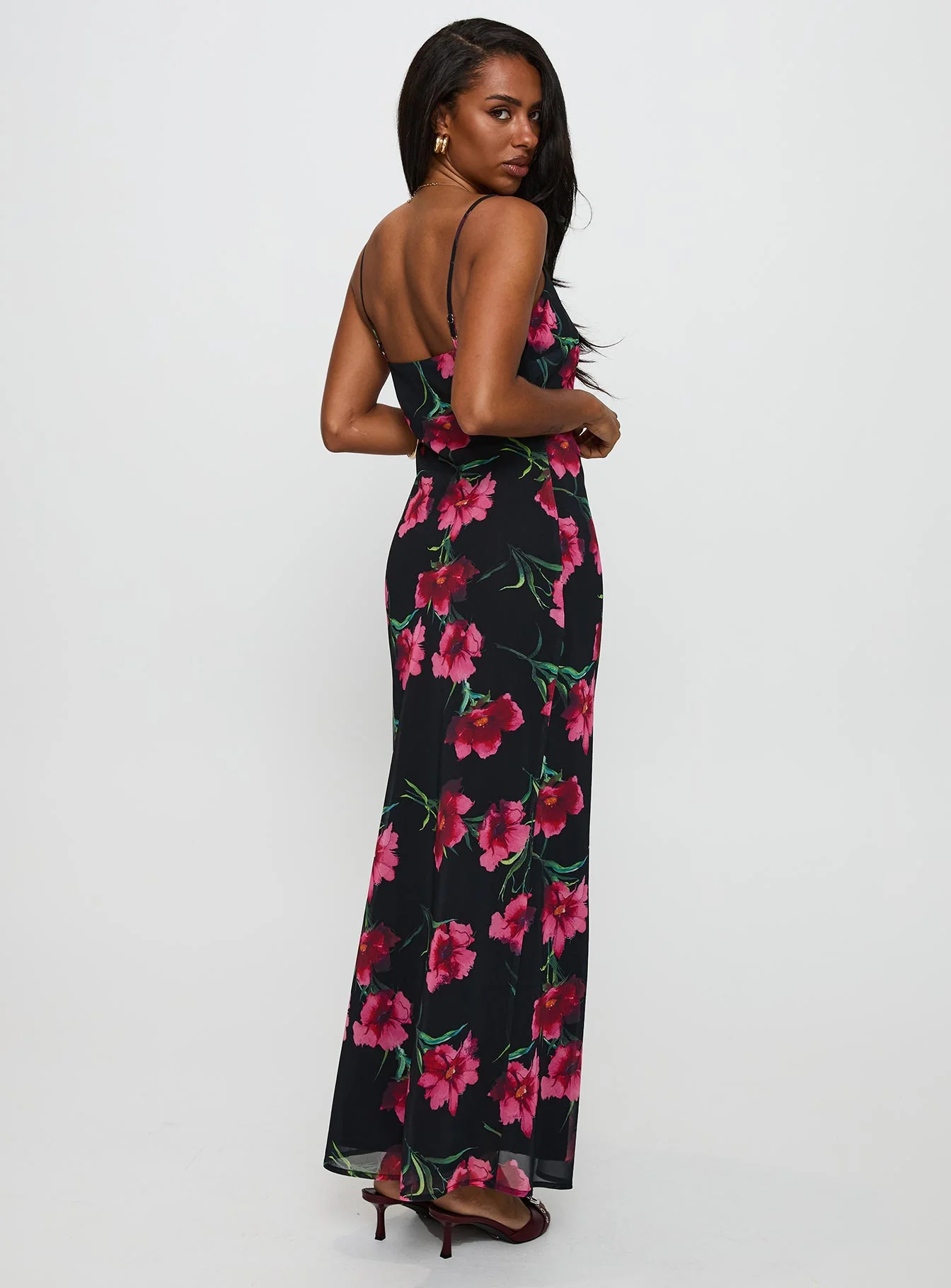 Emorie Bias Cut Maxi Dress Multi Floral - Image 4