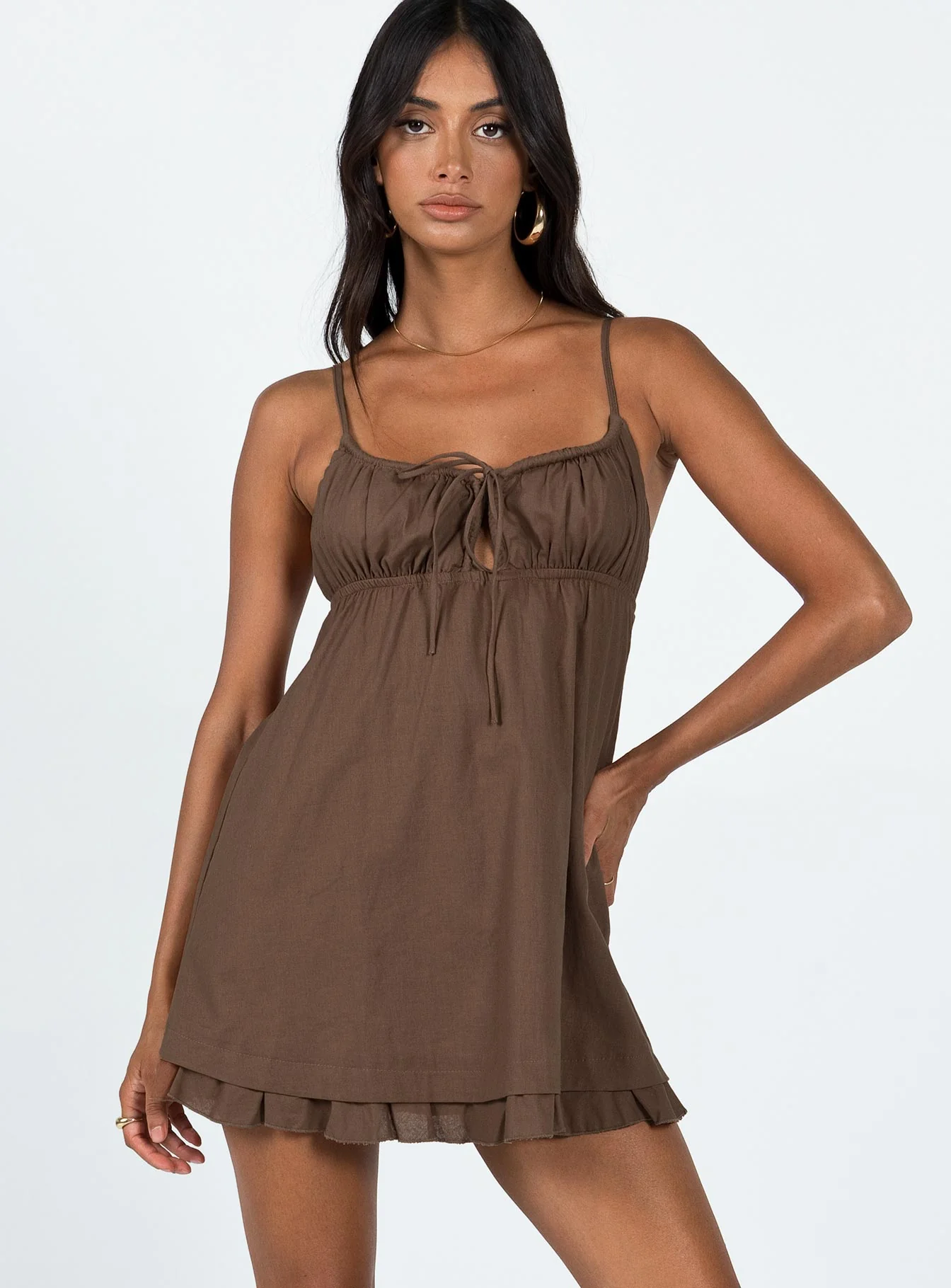Empress Of Love Mini Dress Brown - Image 2