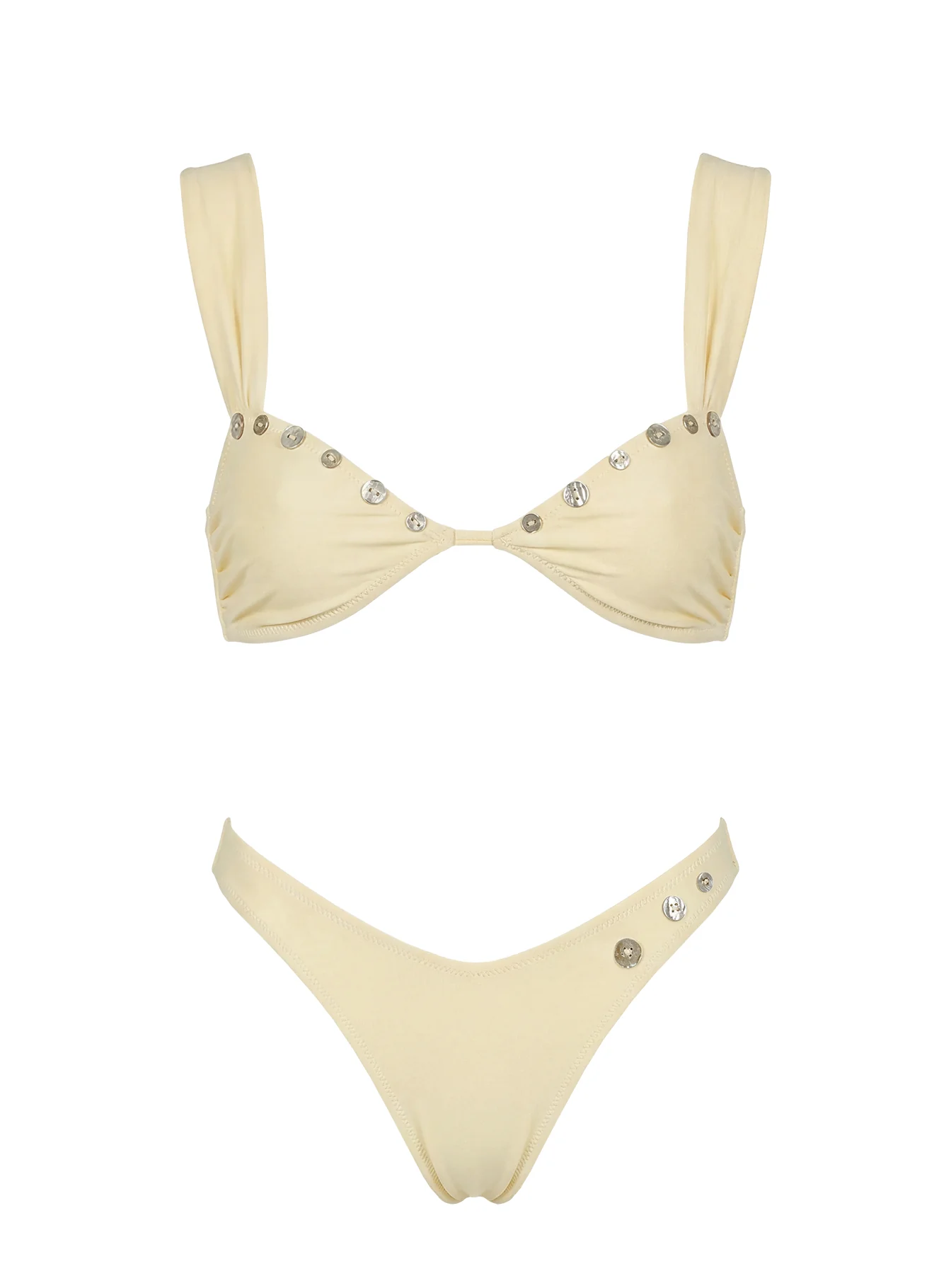 Endless Weekend Shell Detail Bikini Bottoms Cream - Image 5