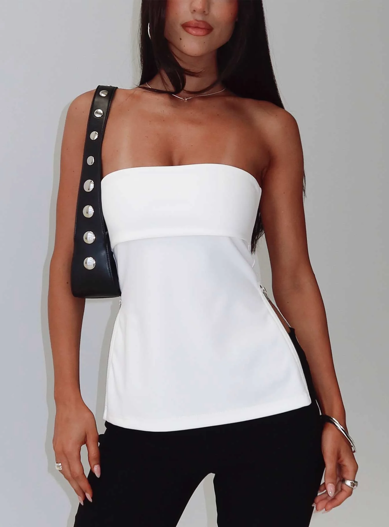 Express Yourself Zip Side Top White - Image 8
