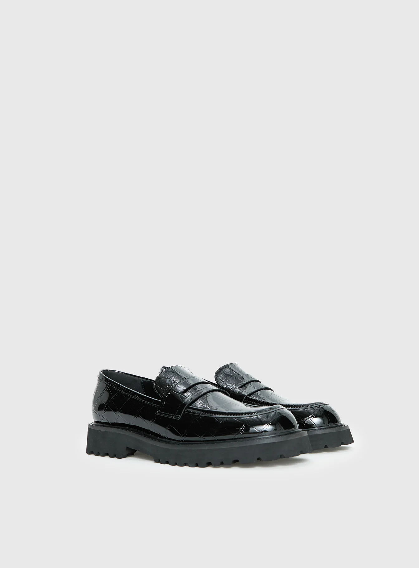 Face The Wind Faux Leather Loafers Black - Image 2