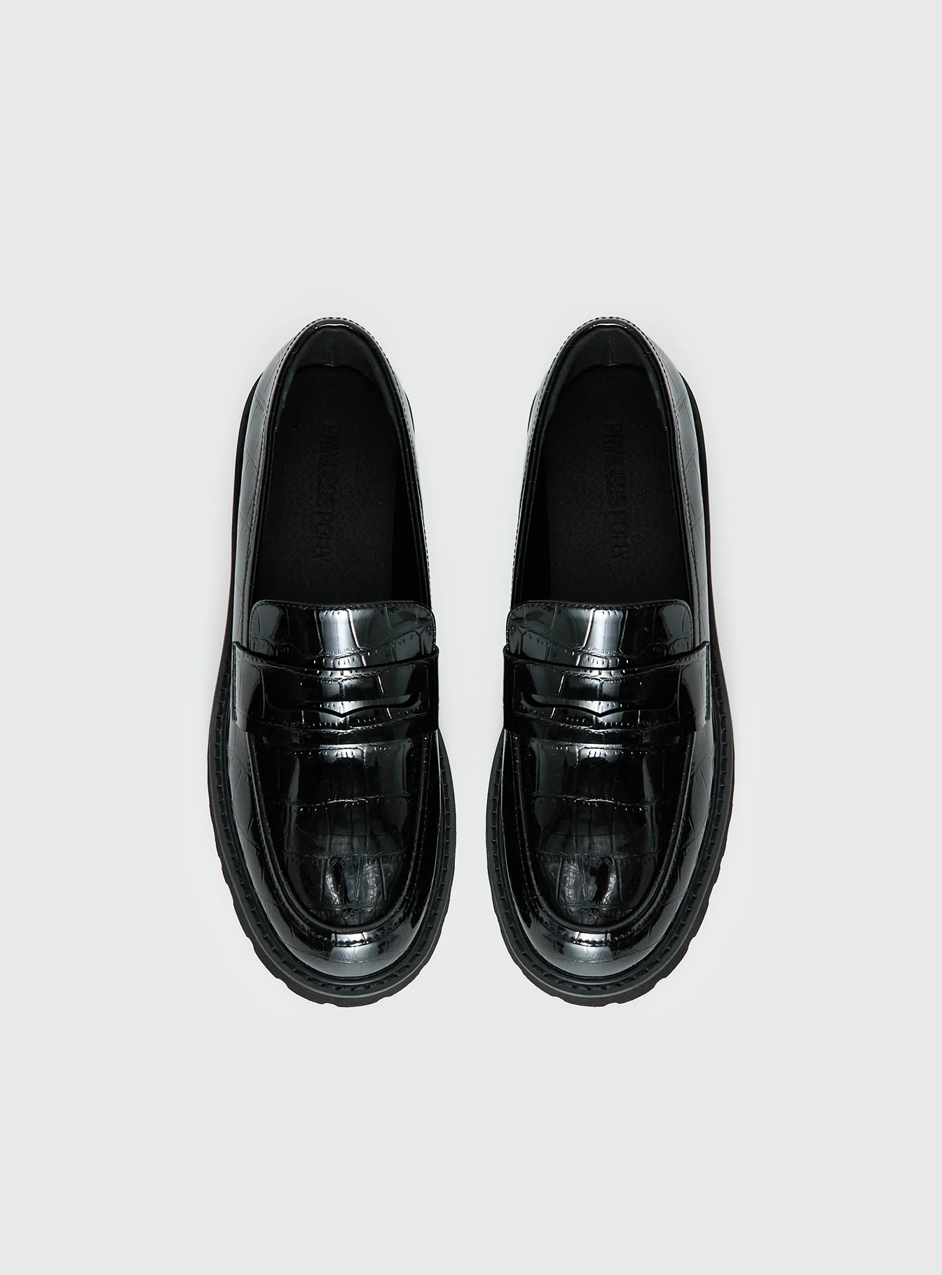 Face The Wind Faux Leather Loafers Black - Image 5