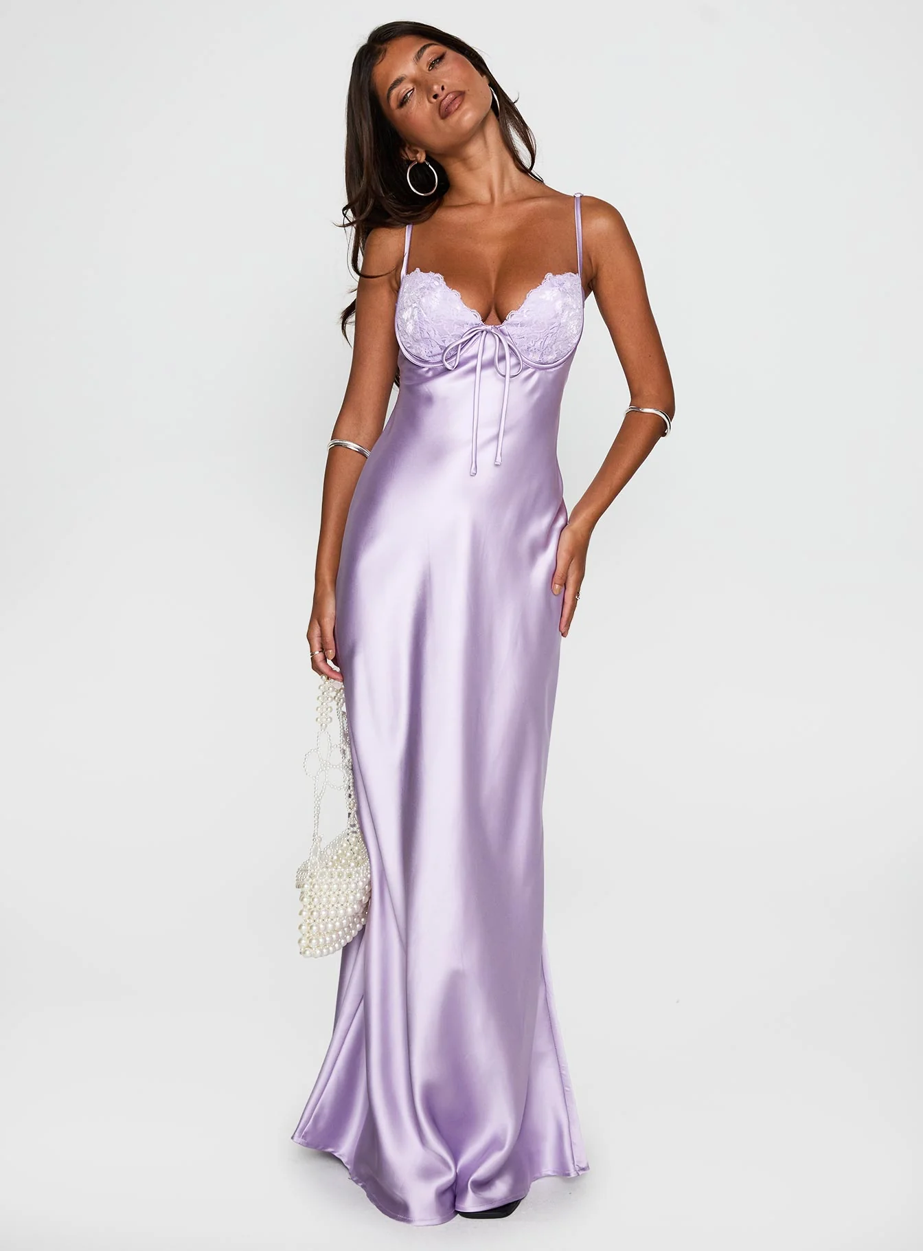 Fadyen Bias Cut Maxi Dress Lilac - Image 3