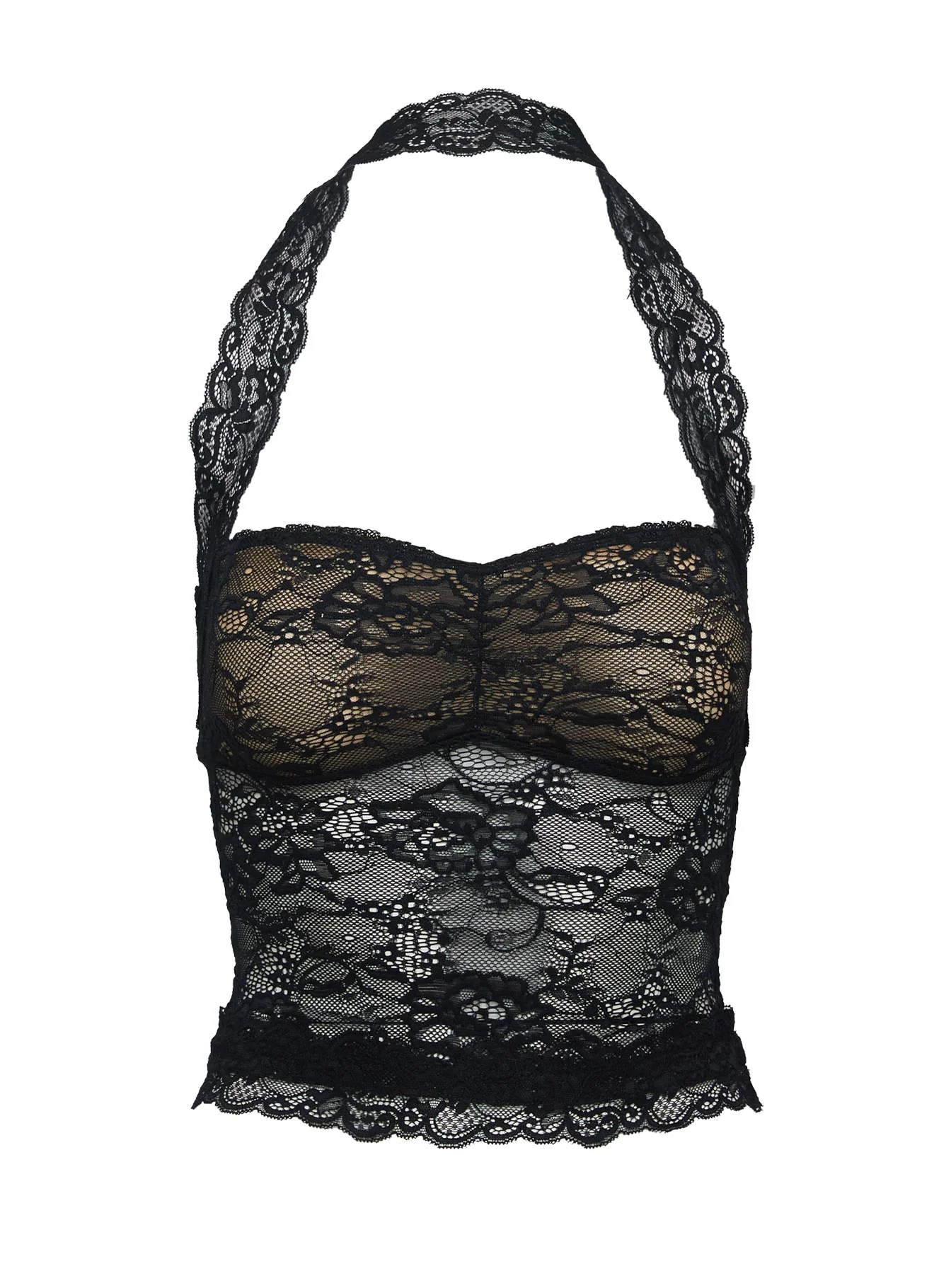 Fantasize Lace Halter Top Black - Image 7