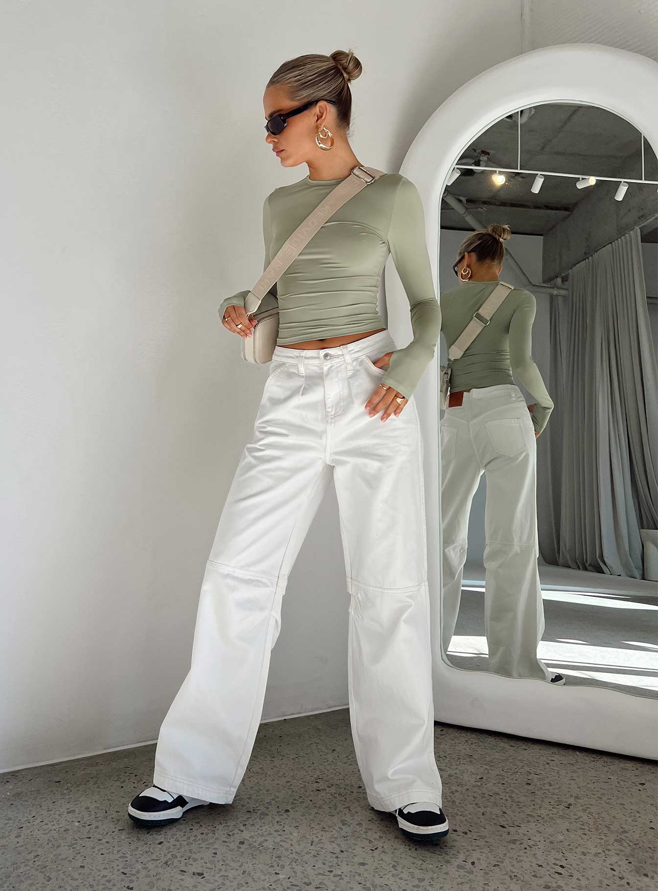 Farro Long Sleeve Top Sage - Image 6