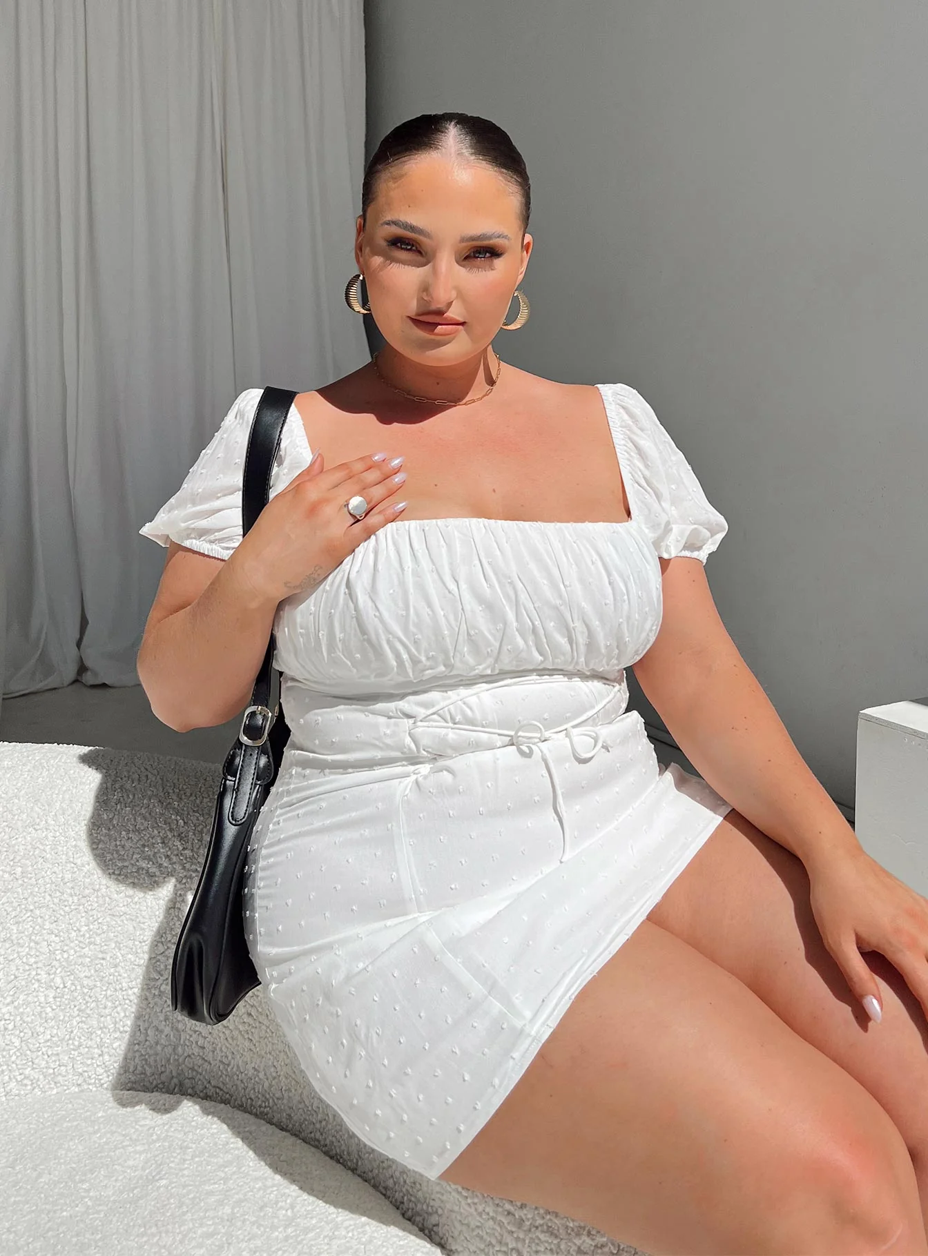 Fauci Mini Dress White Curve - Image 3