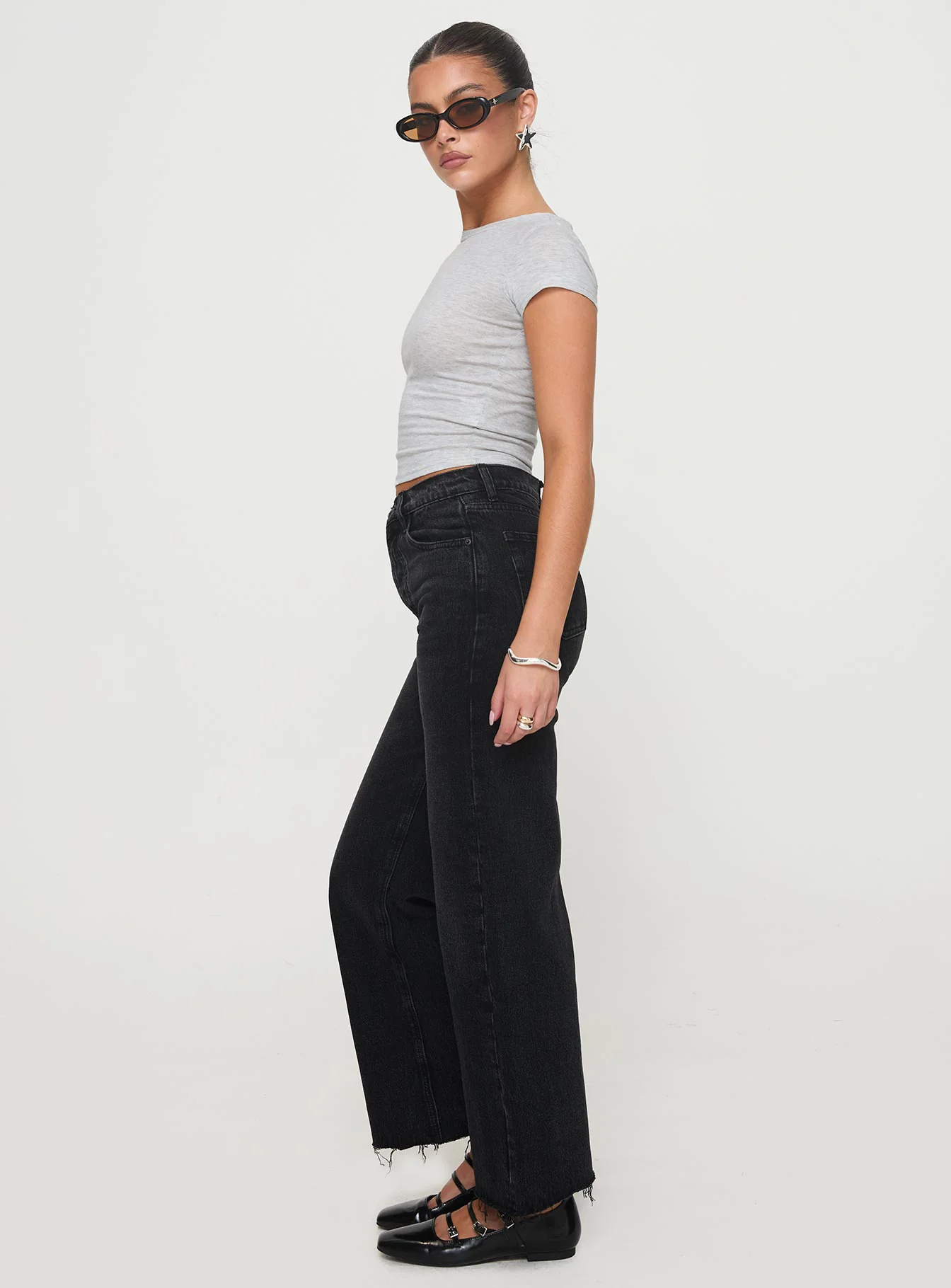 Fawcett High Rise Straight Leg Jeans Washed Black - Image 4
