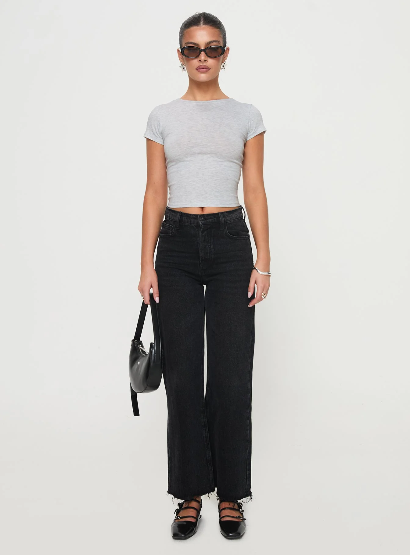 Fawcett High Rise Straight Leg Jeans Washed Black - Image 7