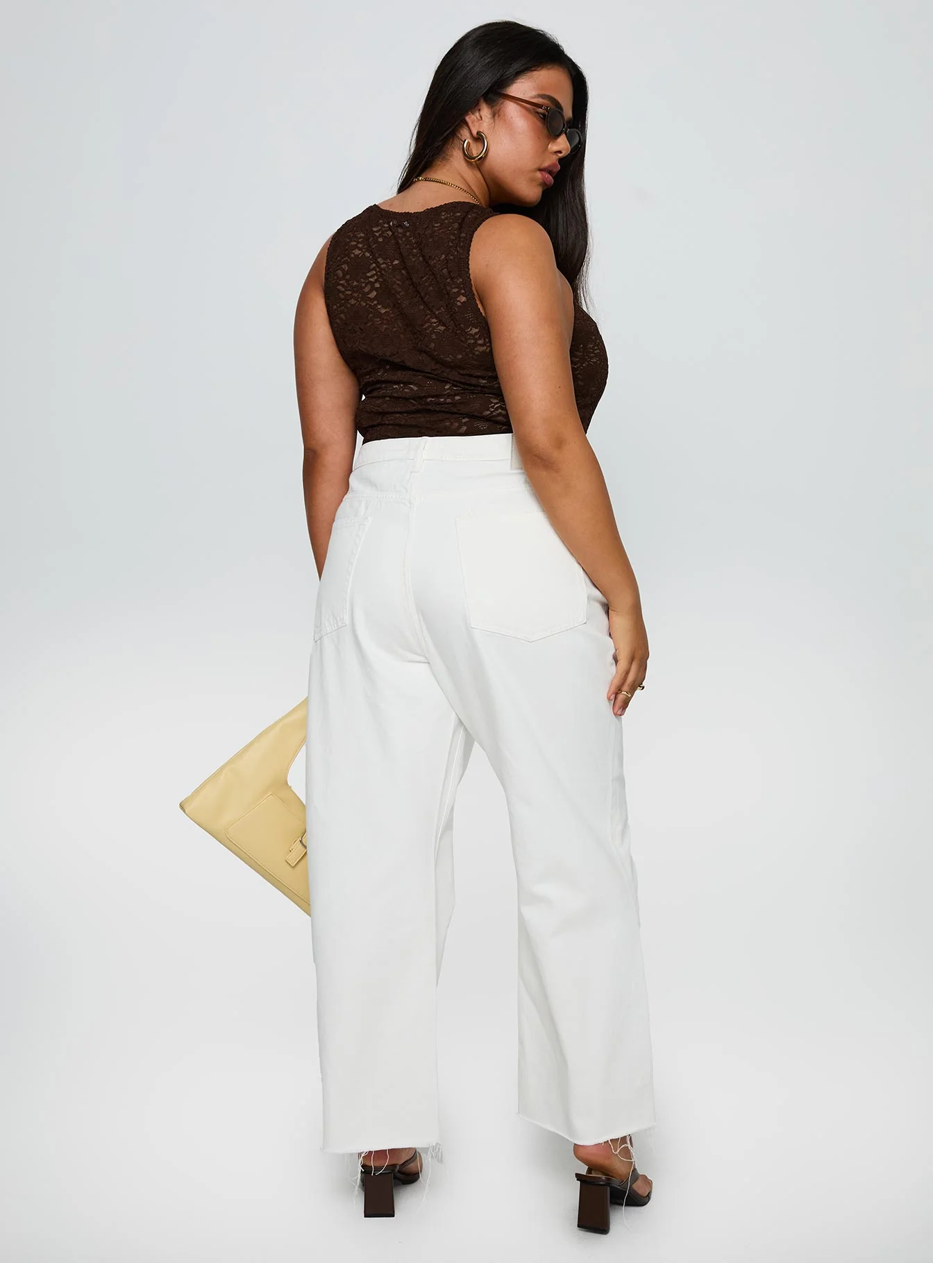 Fawcett High Rise Straight Leg Jeans White Curve - Image 5