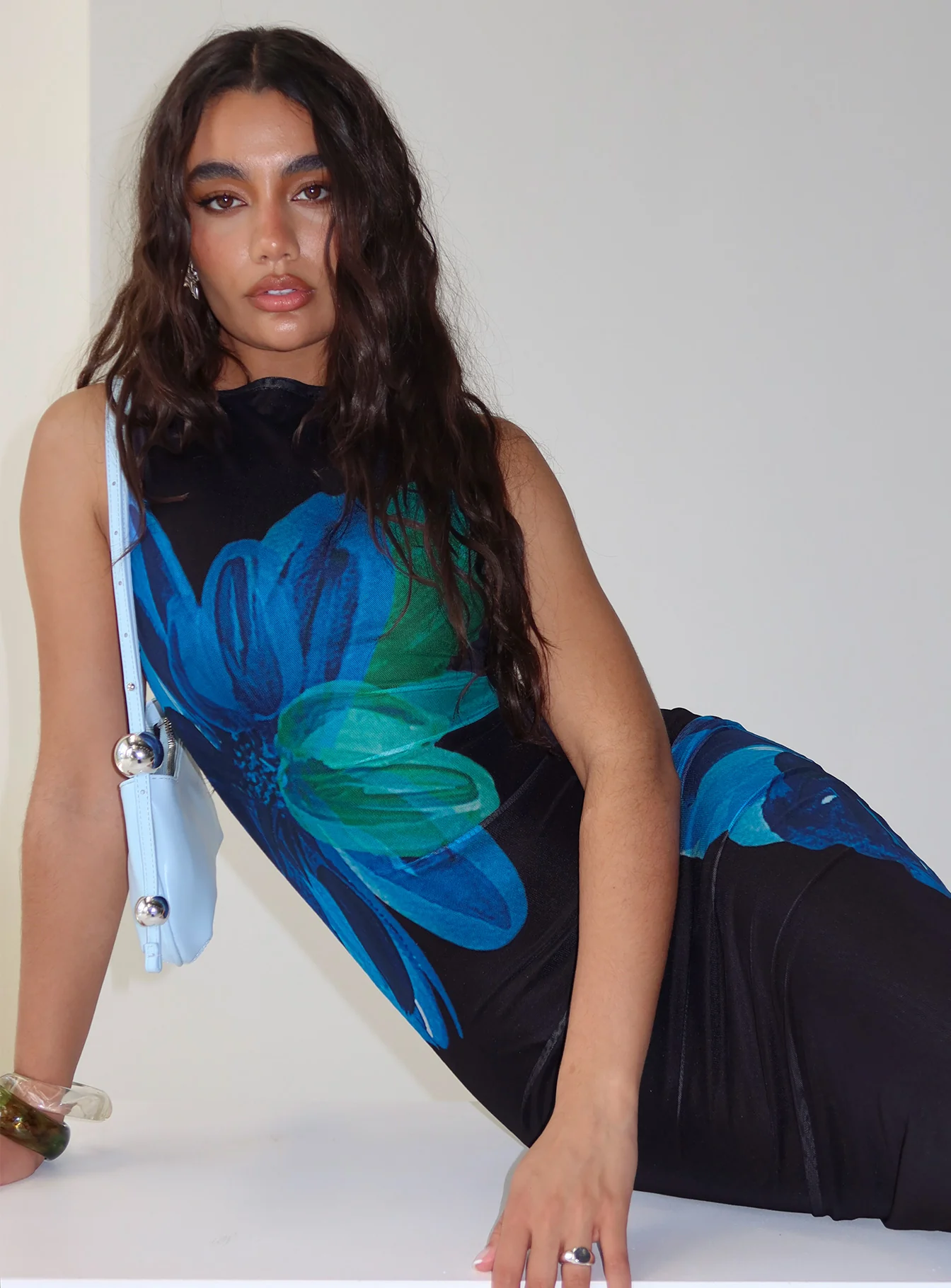 Fayola Maxi Dress Blue Floral - Image 8