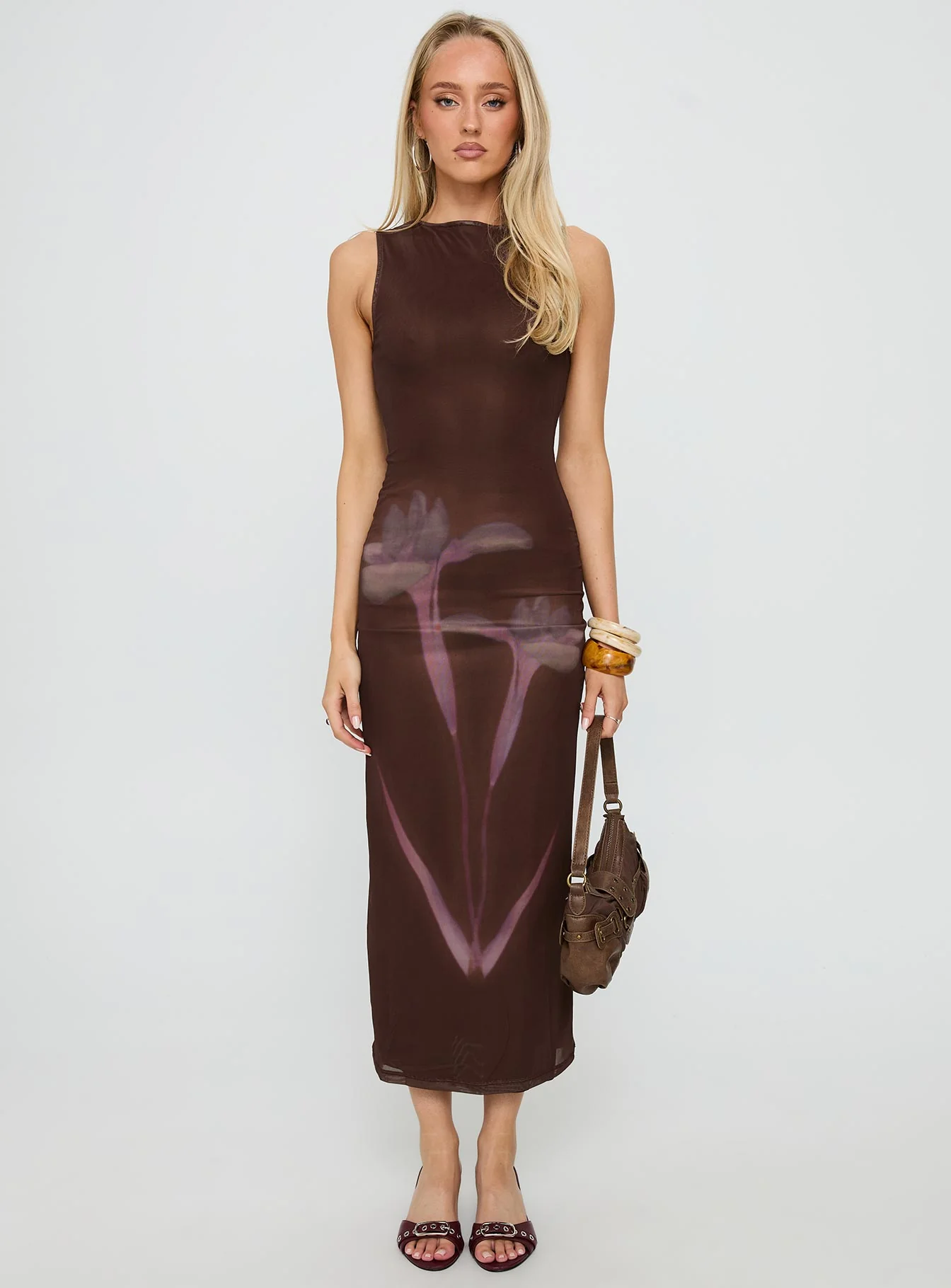Fayola Maxi Dress Floral Brown - Image 6