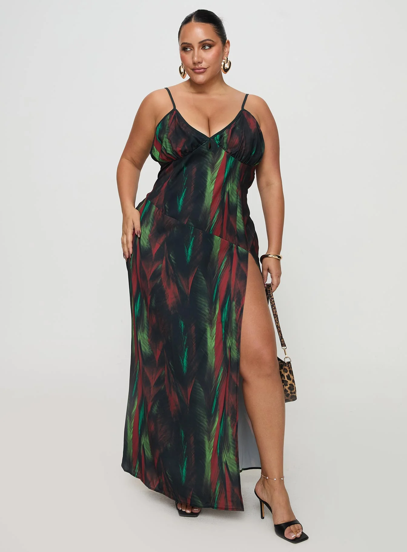 Feather Maxi Dress Multi Curve - Image 2