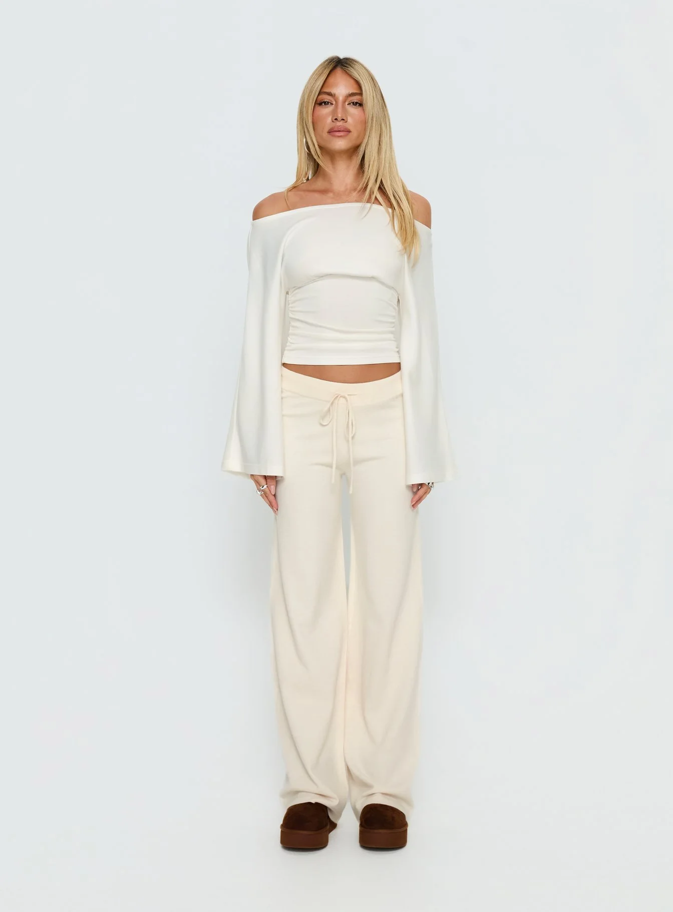 Felisha Low Waist Knit Pants White - Image 7