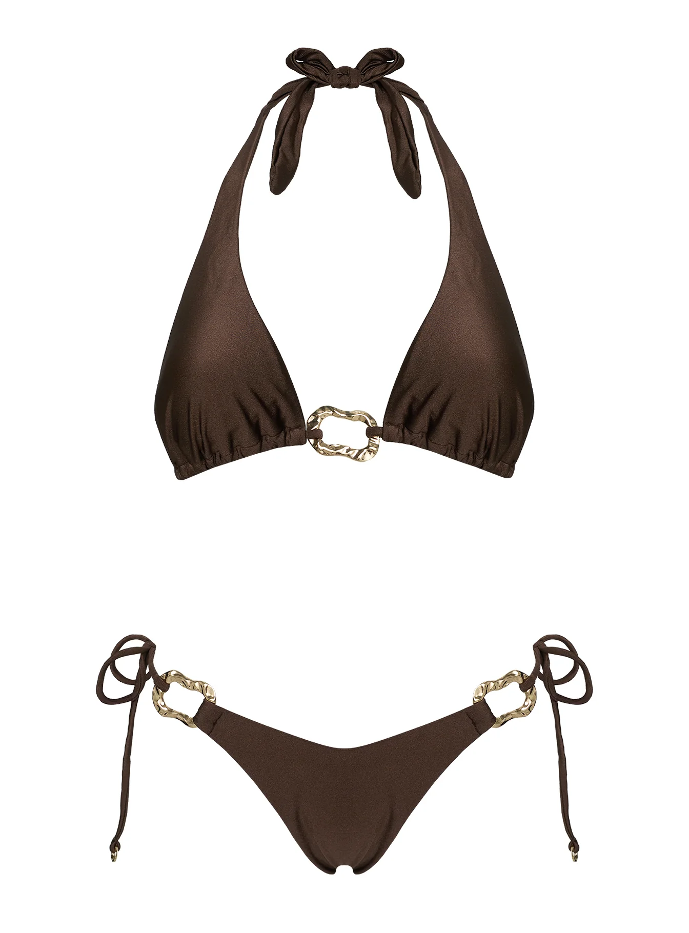 Fianna Halter Hardware Bikini Top Brown - Image 5