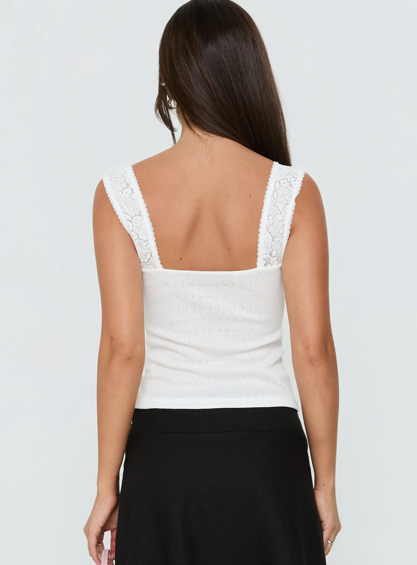 Fillipa Lace Button Down Top White - Image 5