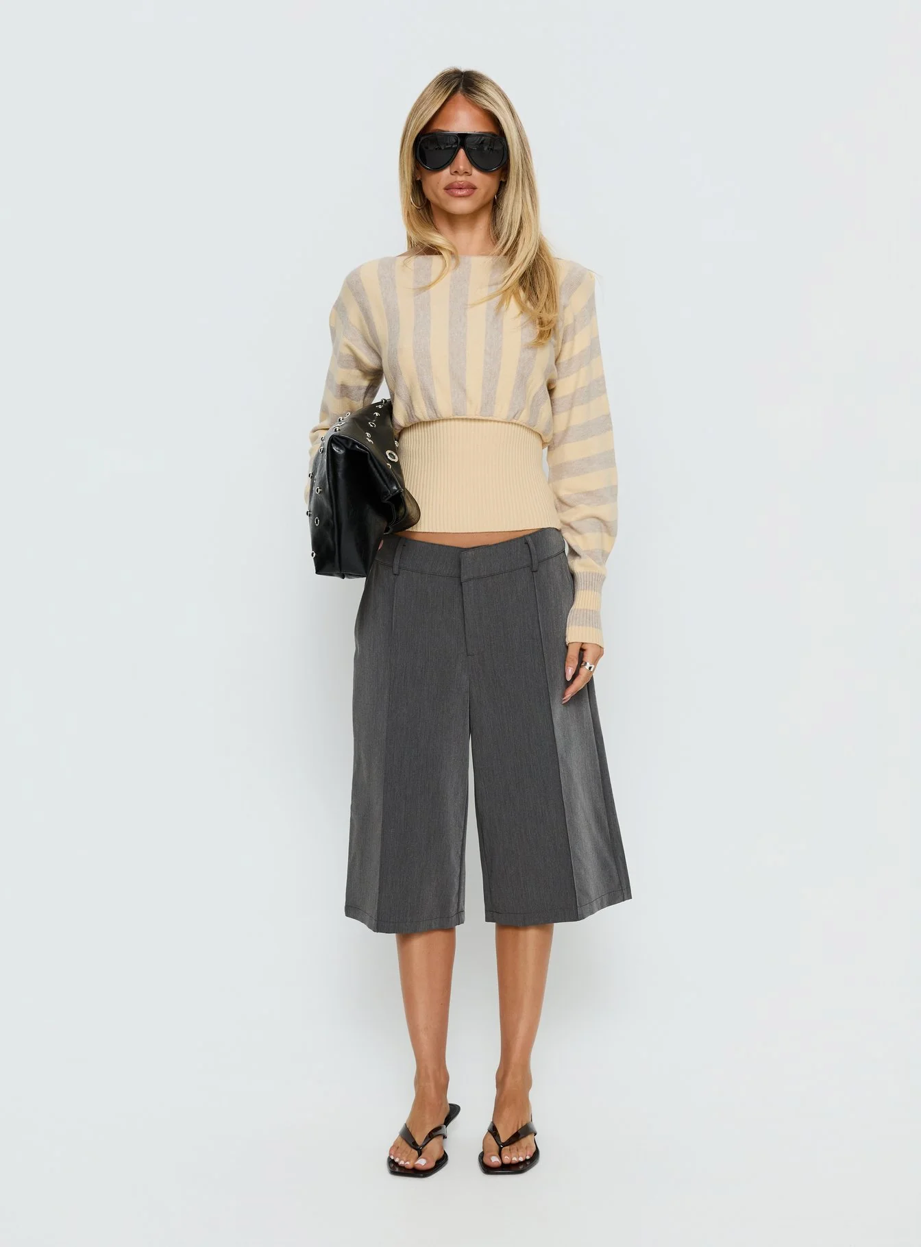 Finlea Cinched Long Sleeve Top Yellow Stripe - Image 7