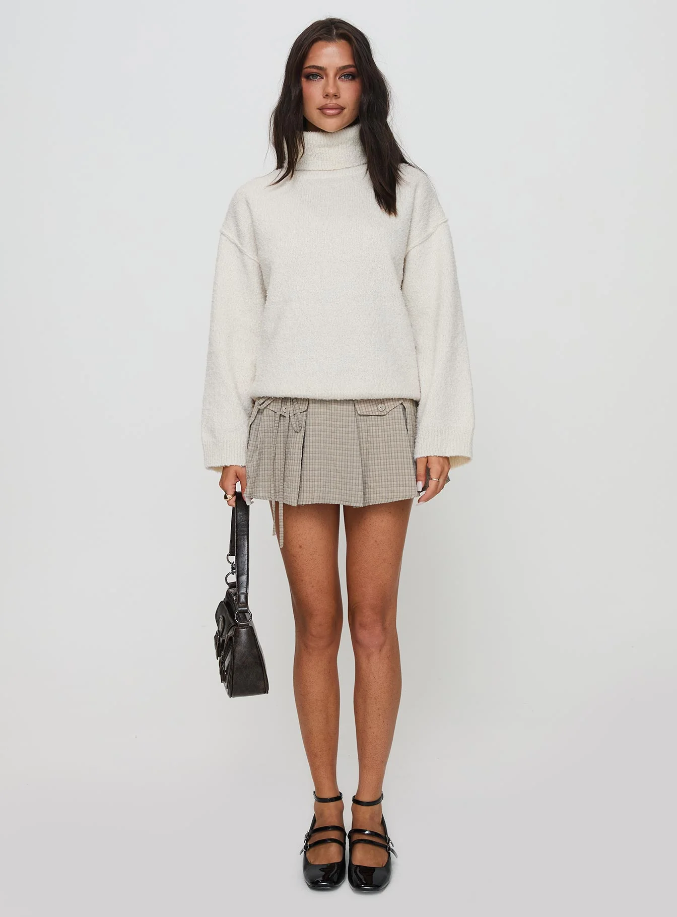 Finnien Boucle Turtleneck Sweater Cream - Image 7