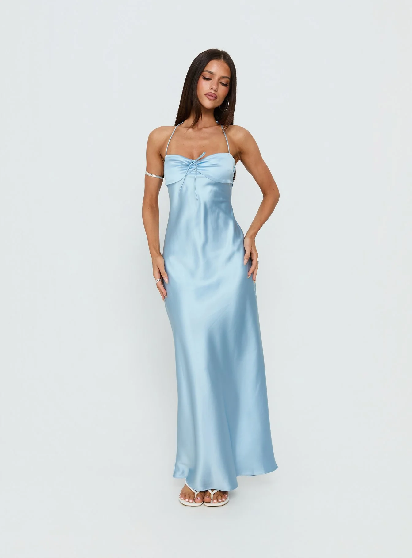 Fireproof Halter Maxi Dress Baby Blue - Image 3