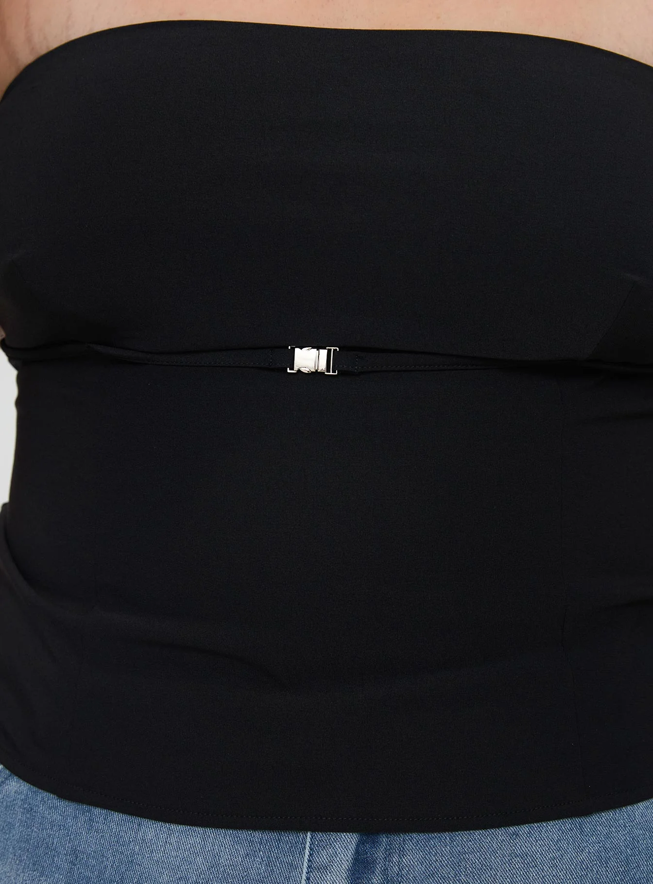 Flounce Strapless Top Black Curve - Image 6