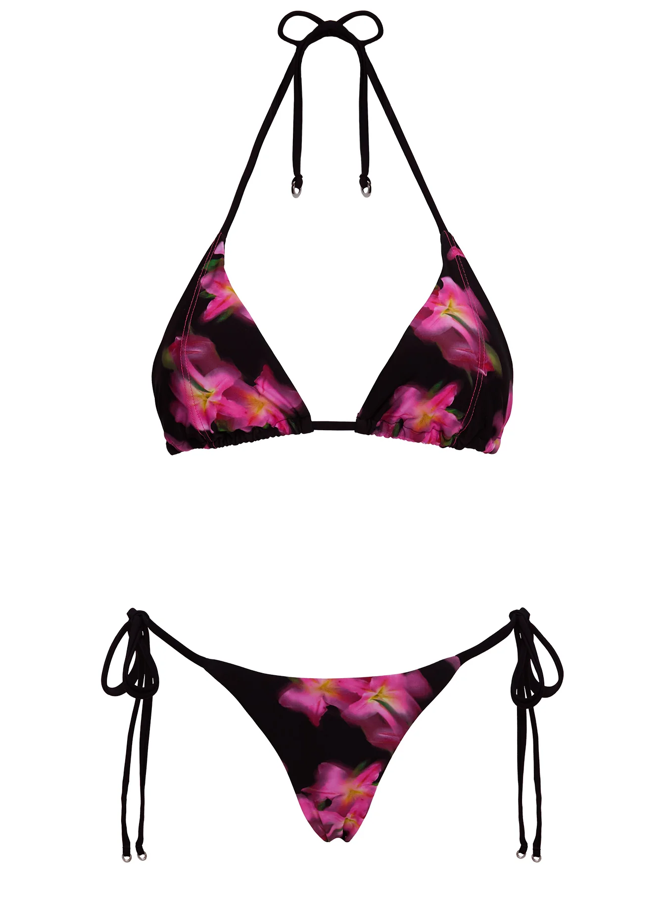 Fluera High Side Tie Bikini Bottoms Black Multi - Image 5