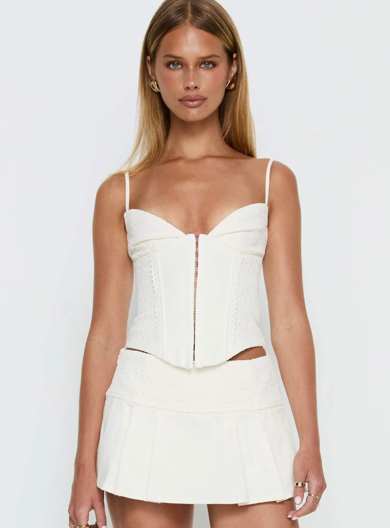 Francee Lace Corset Top Cream - Image 2