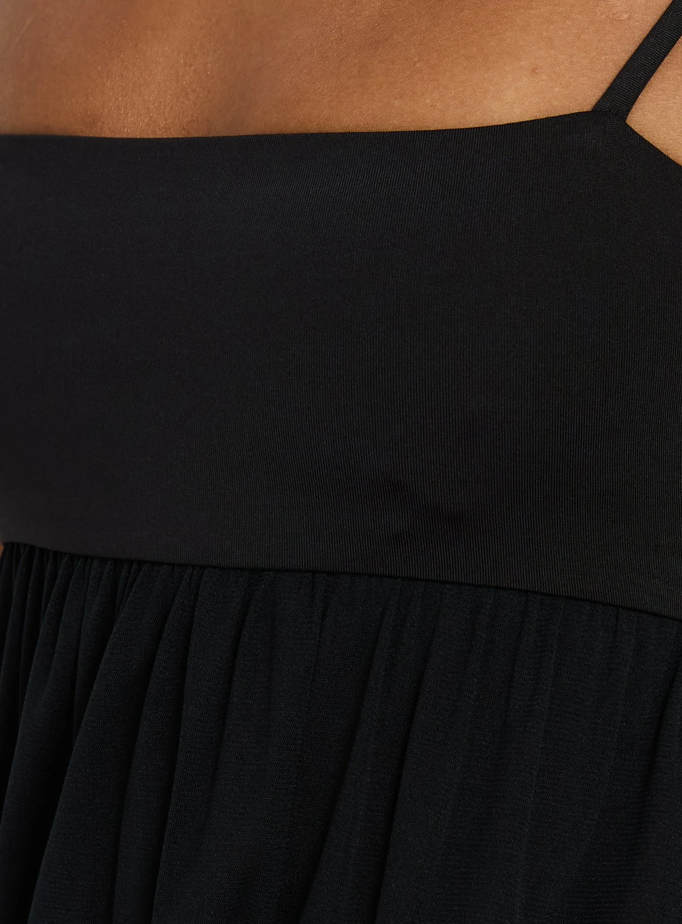 Franciska Sheer Blouson Mini Dress Black - Image 6