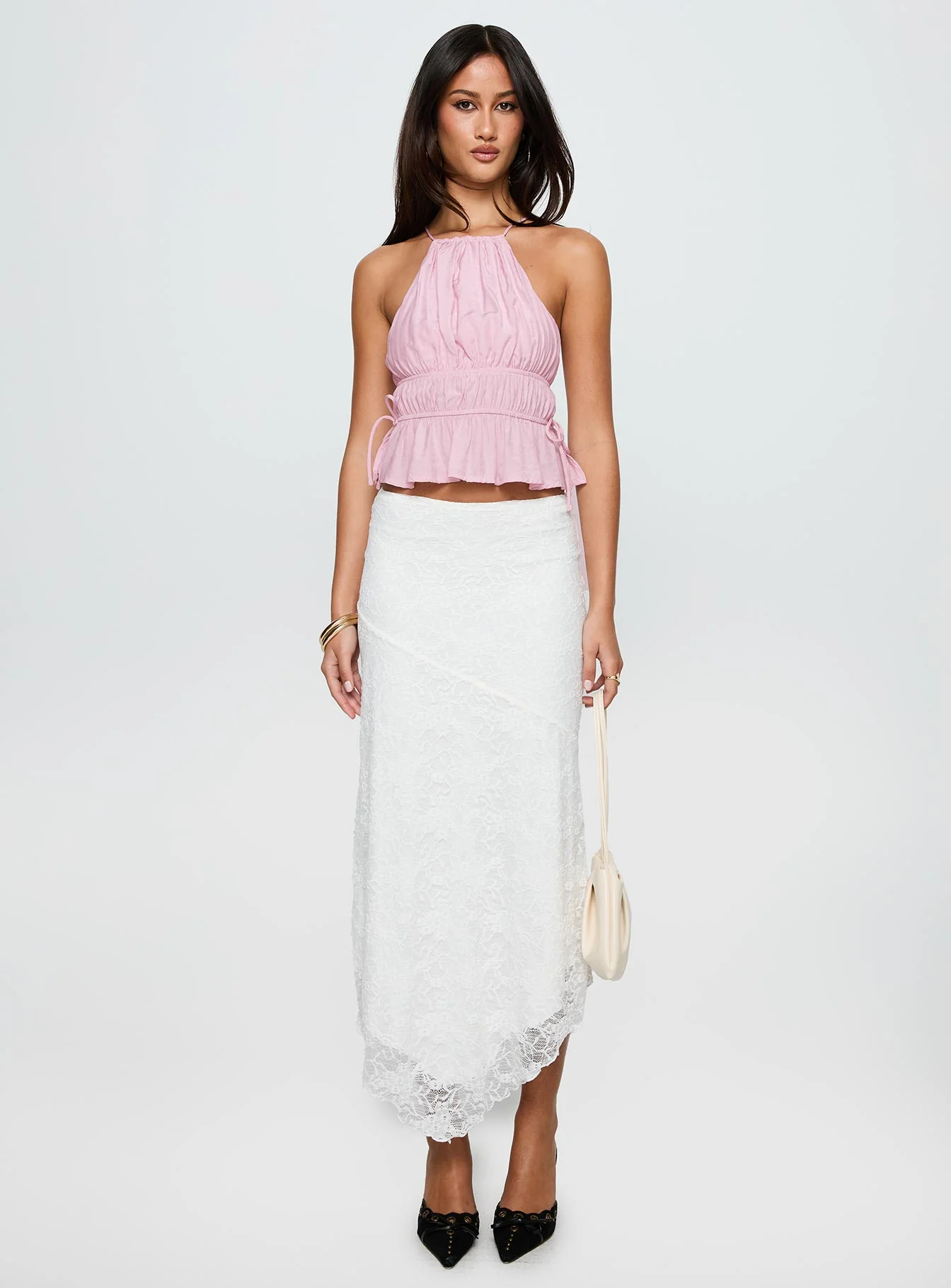Freebirds Lace Midi Skirt White - Image 7
