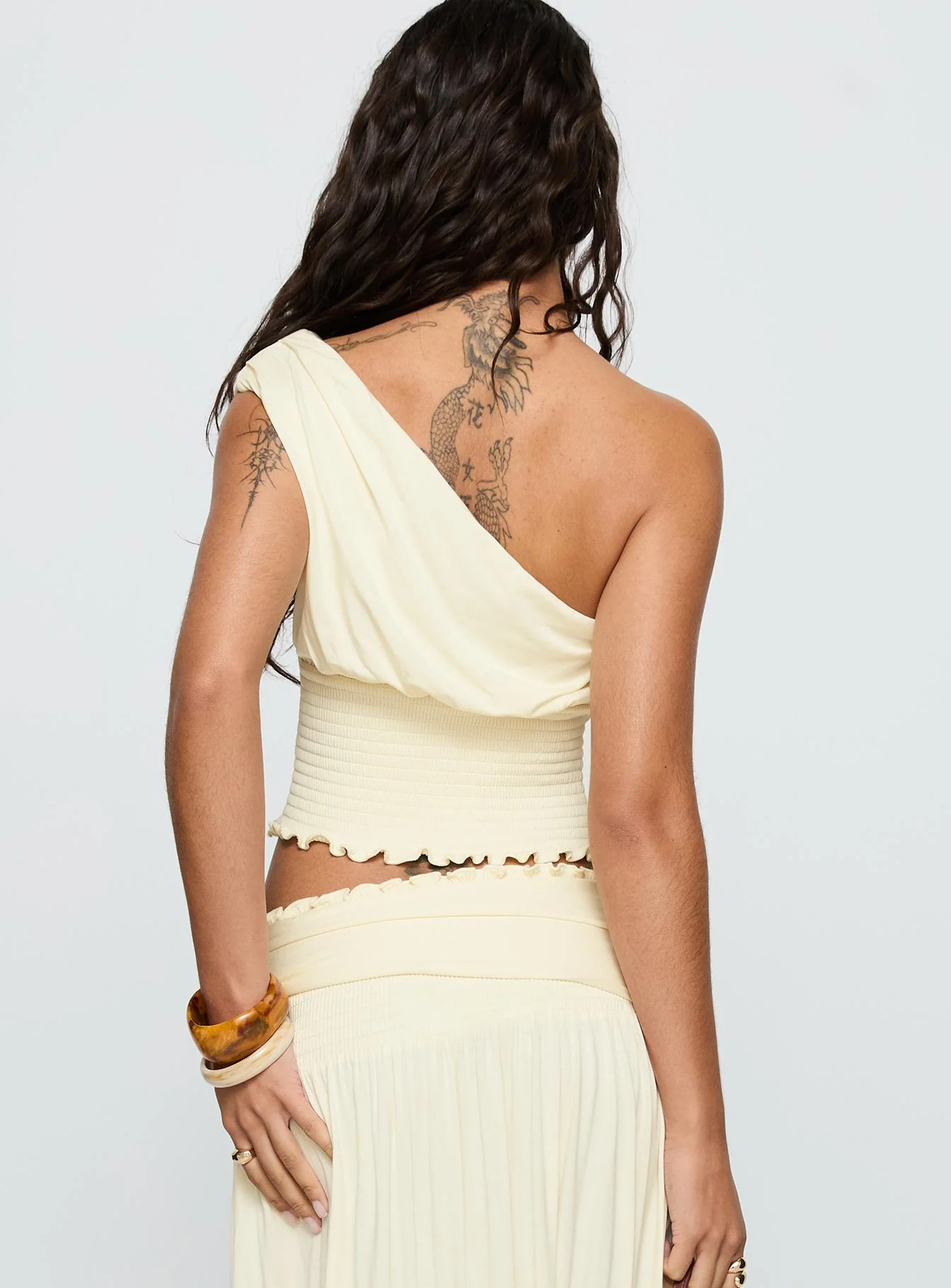 Full Orbit One Shoulder Top Cream - Image 5