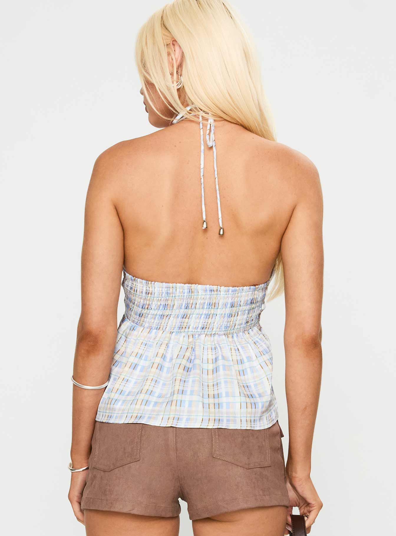 Gadot Halter Top Blue Check - Image 5