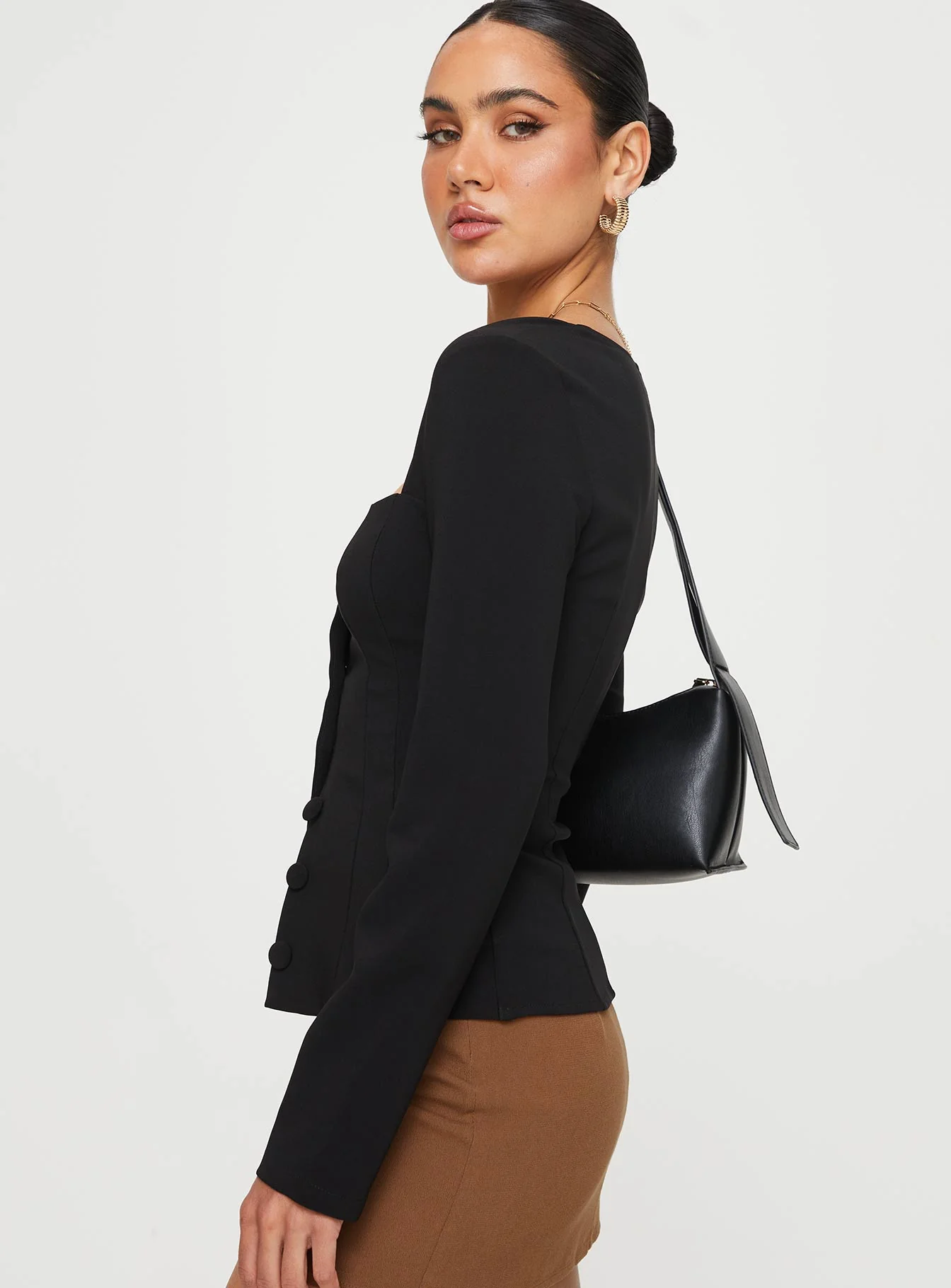 Gaskin Long Sleeve Top Black - Image 3