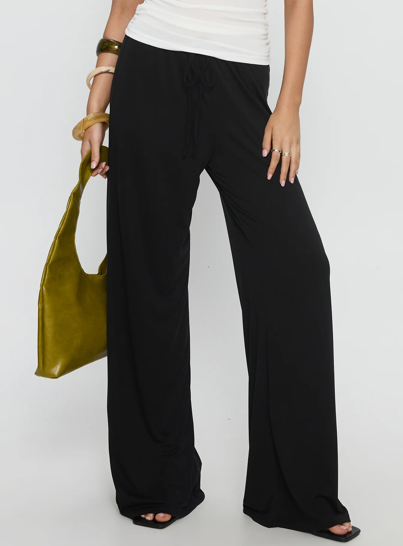 Gavrielle Jersey Wide Leg Pants Black - Image 2