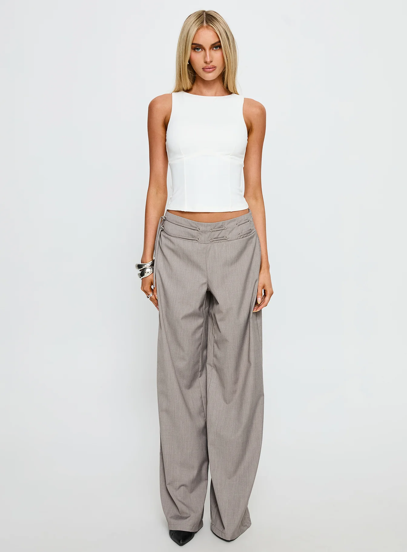 Georgetta Bust Detail Cami Top White - Image 7