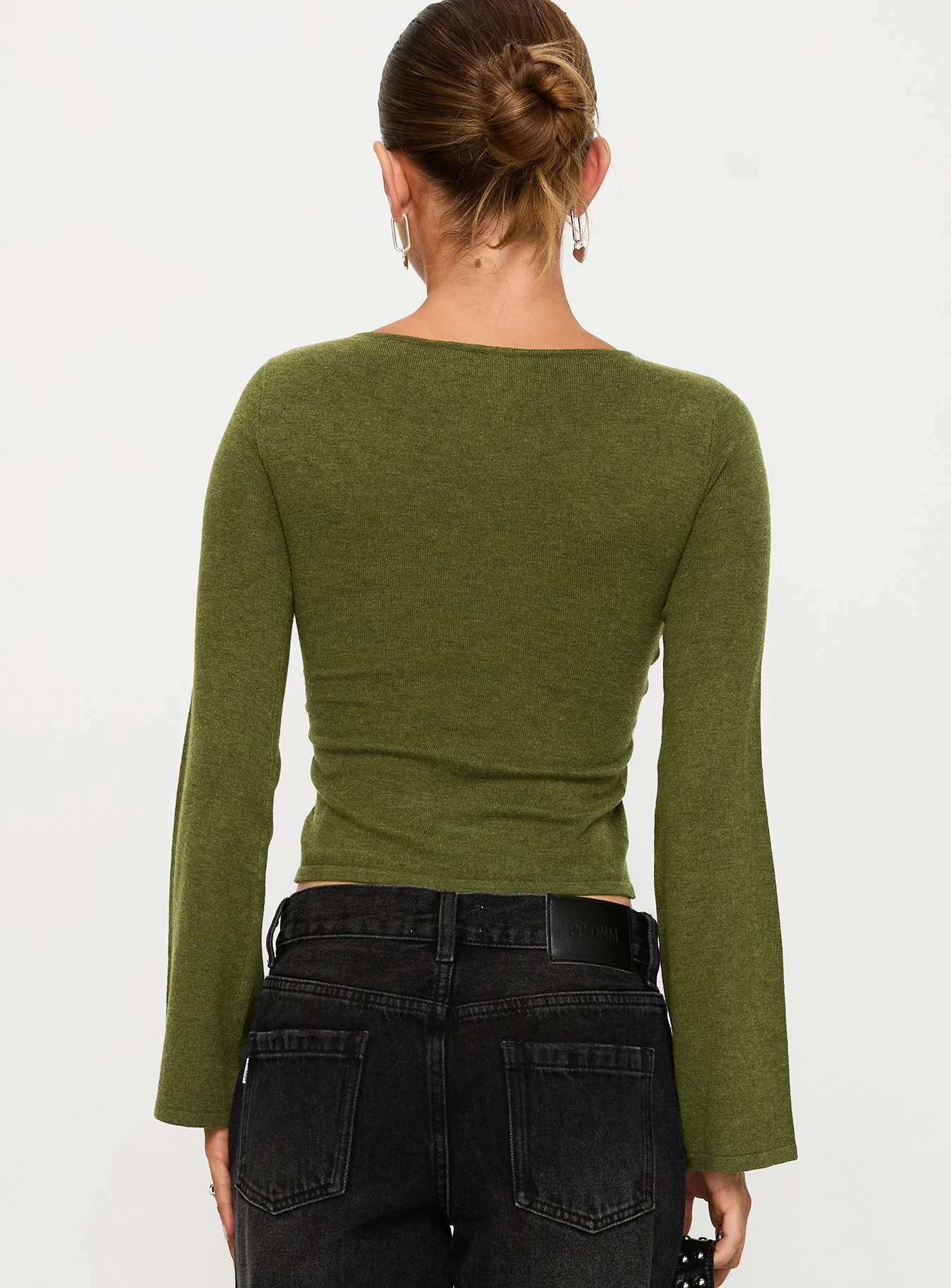 Giordani Long Sleeve Twist Top Moss Green - Image 4