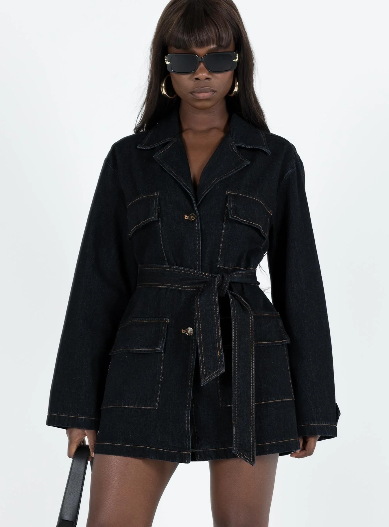 Giselle Mini Dress Dark Denim - Image 4