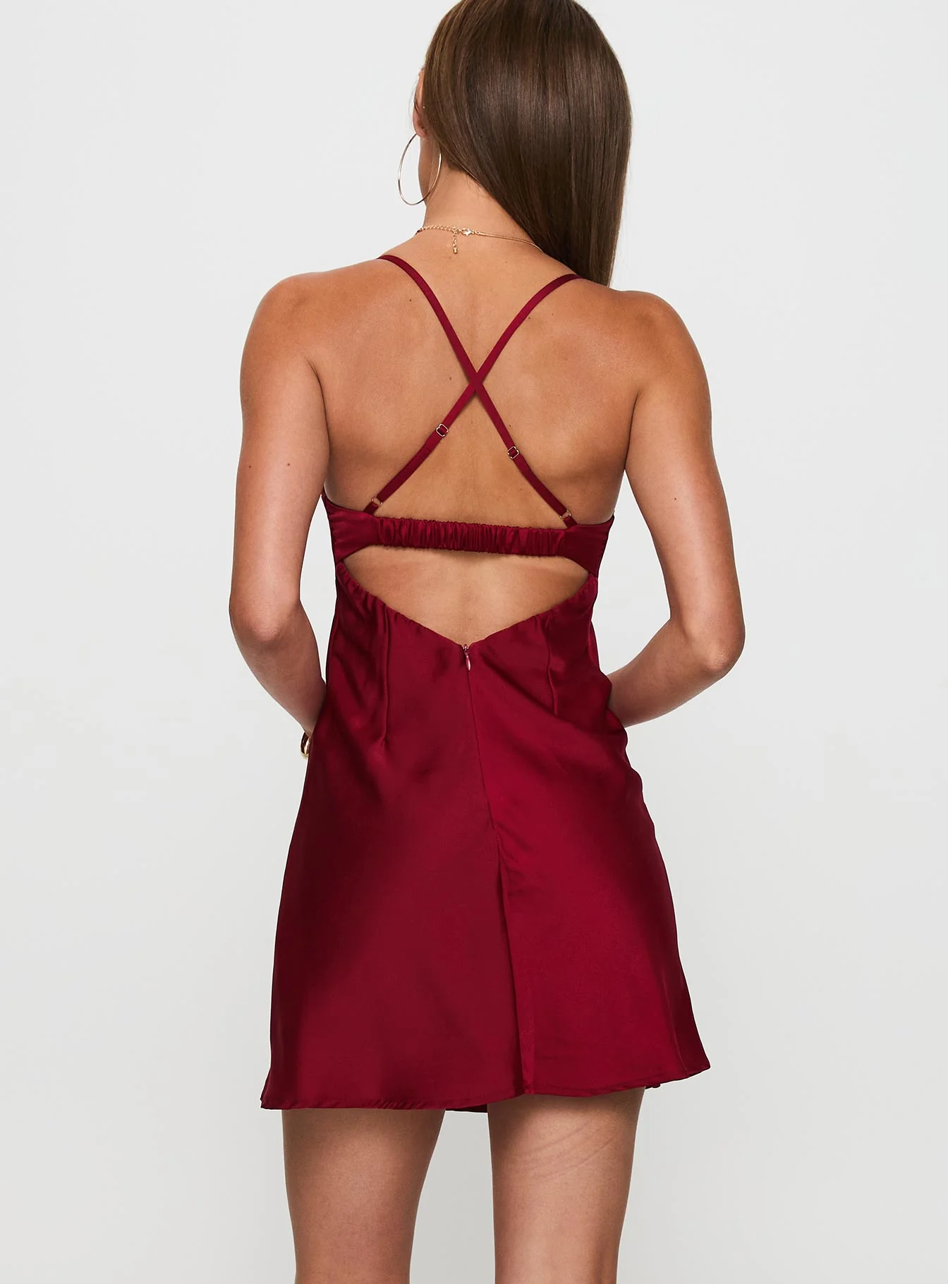 Glendon Mini Dress Burgundy - Image 5